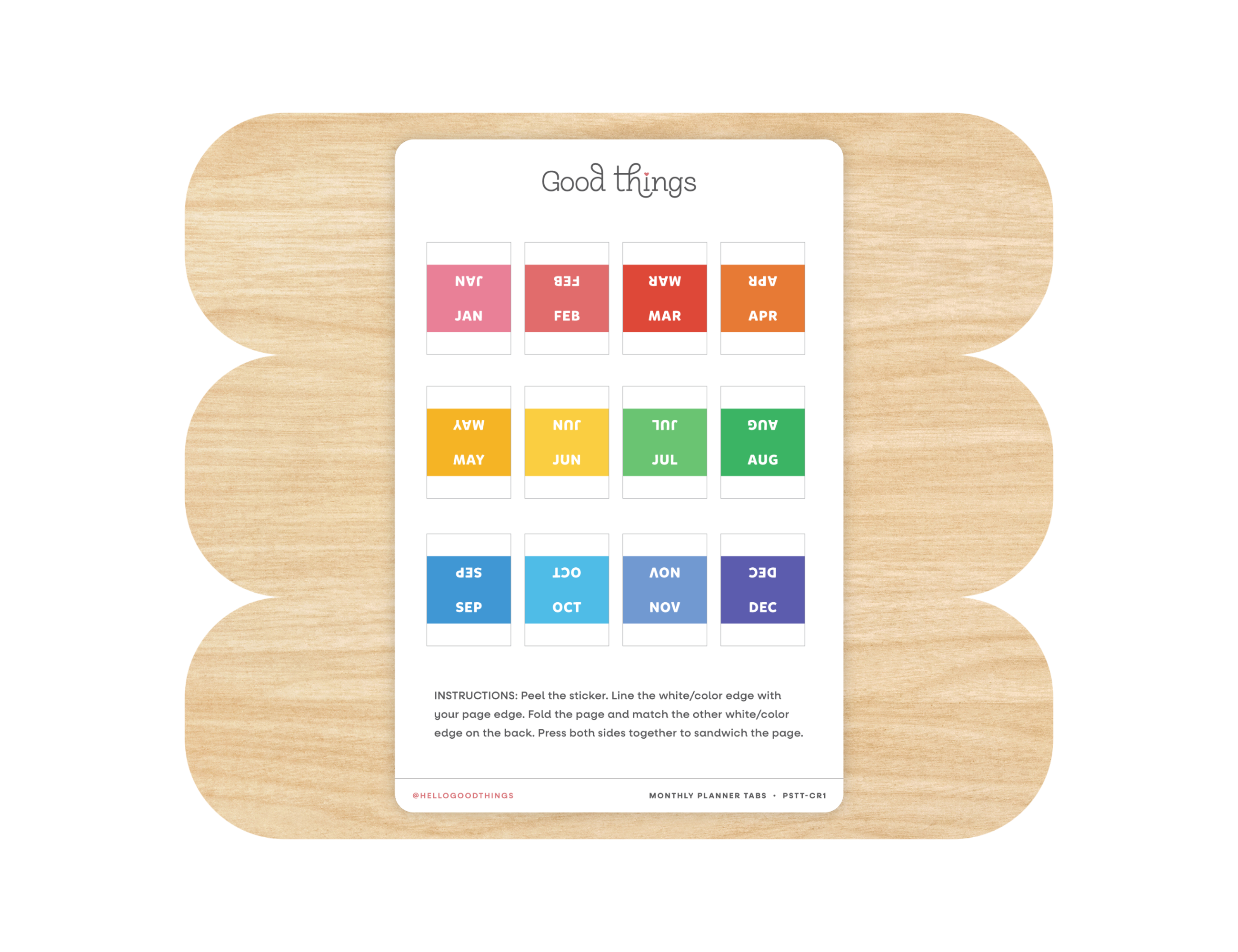 Month Divider Sticker Tabs, Rainbow