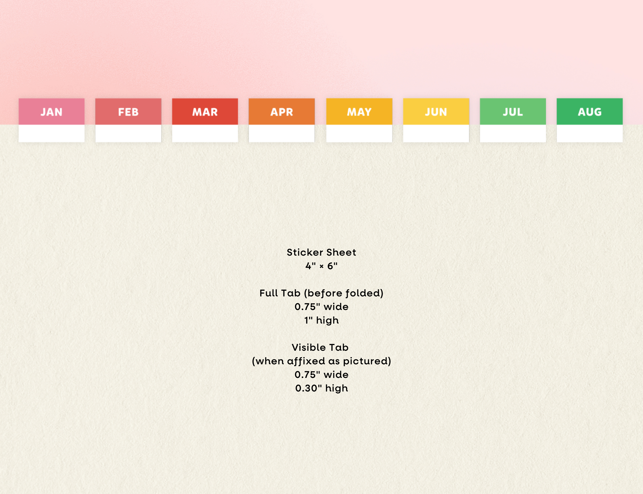 Month Divider Sticker Tabs, Rainbow