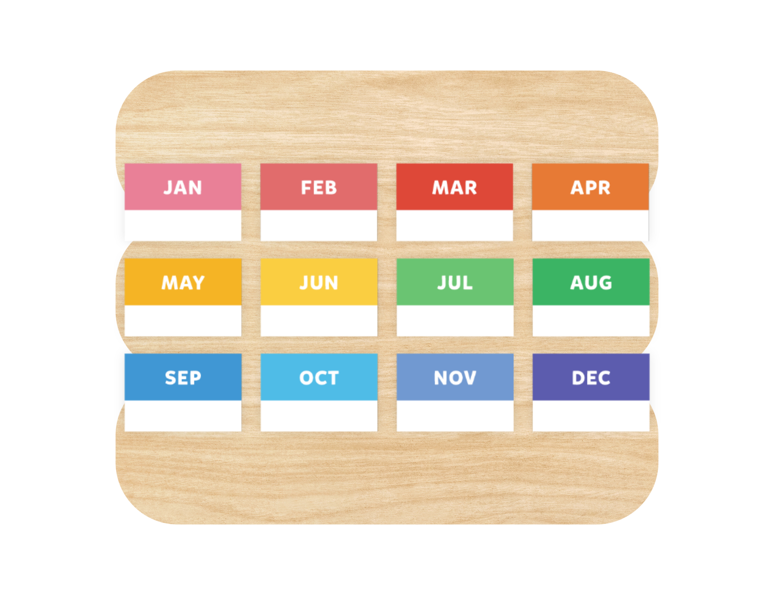 Month Divider Sticker Tabs, Rainbow