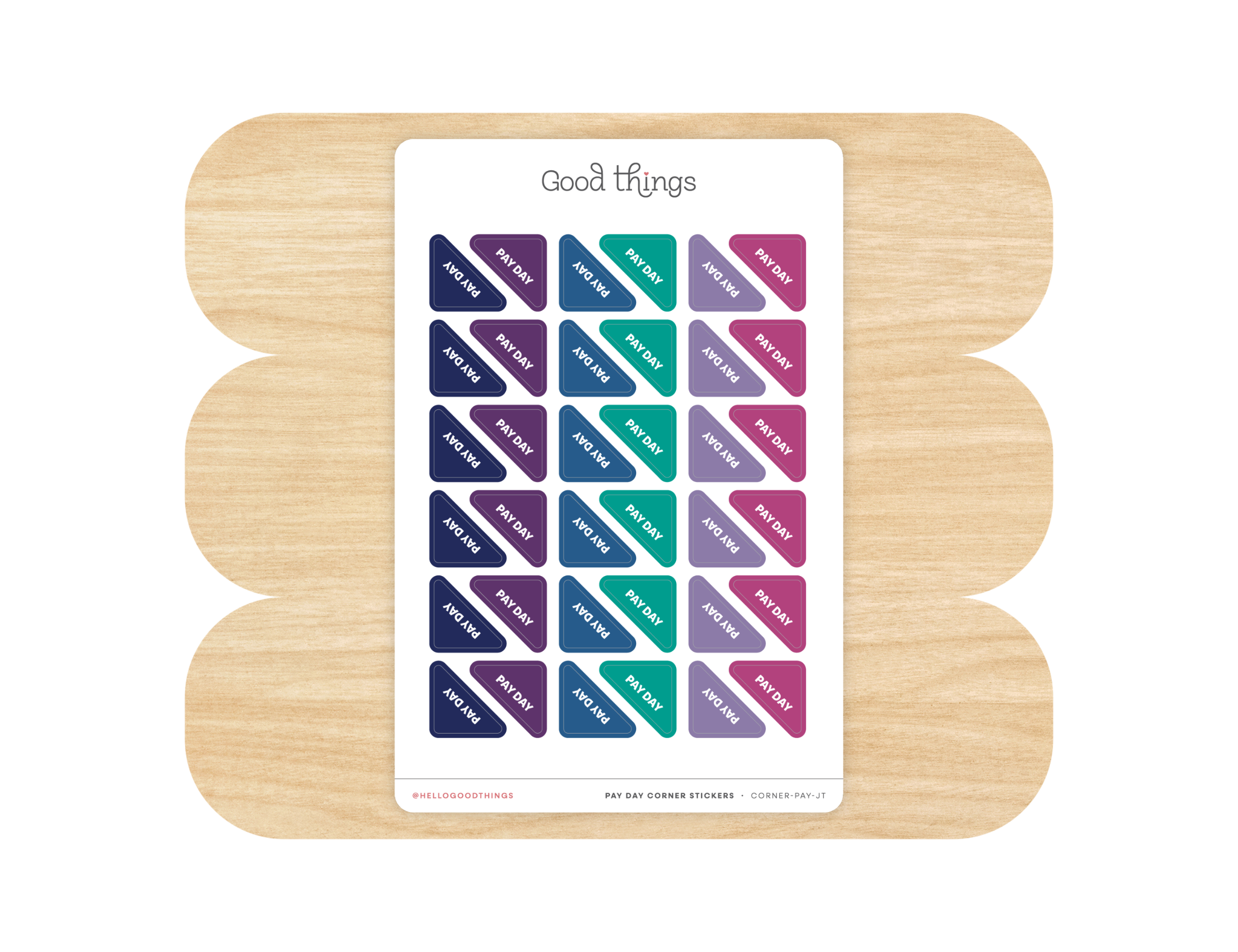 Pay Day Corner Calendar Planner Stickers