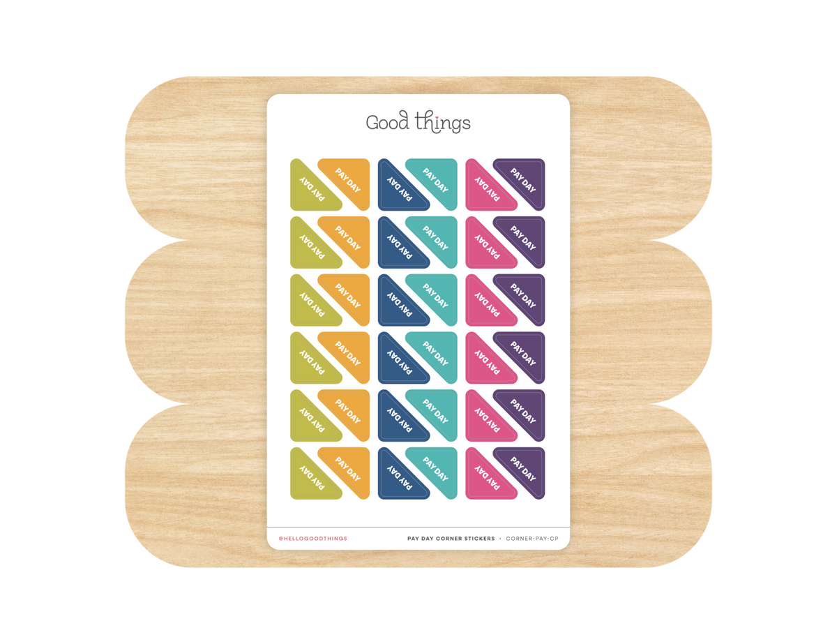 Pay Day Corner Calendar Planner Stickers