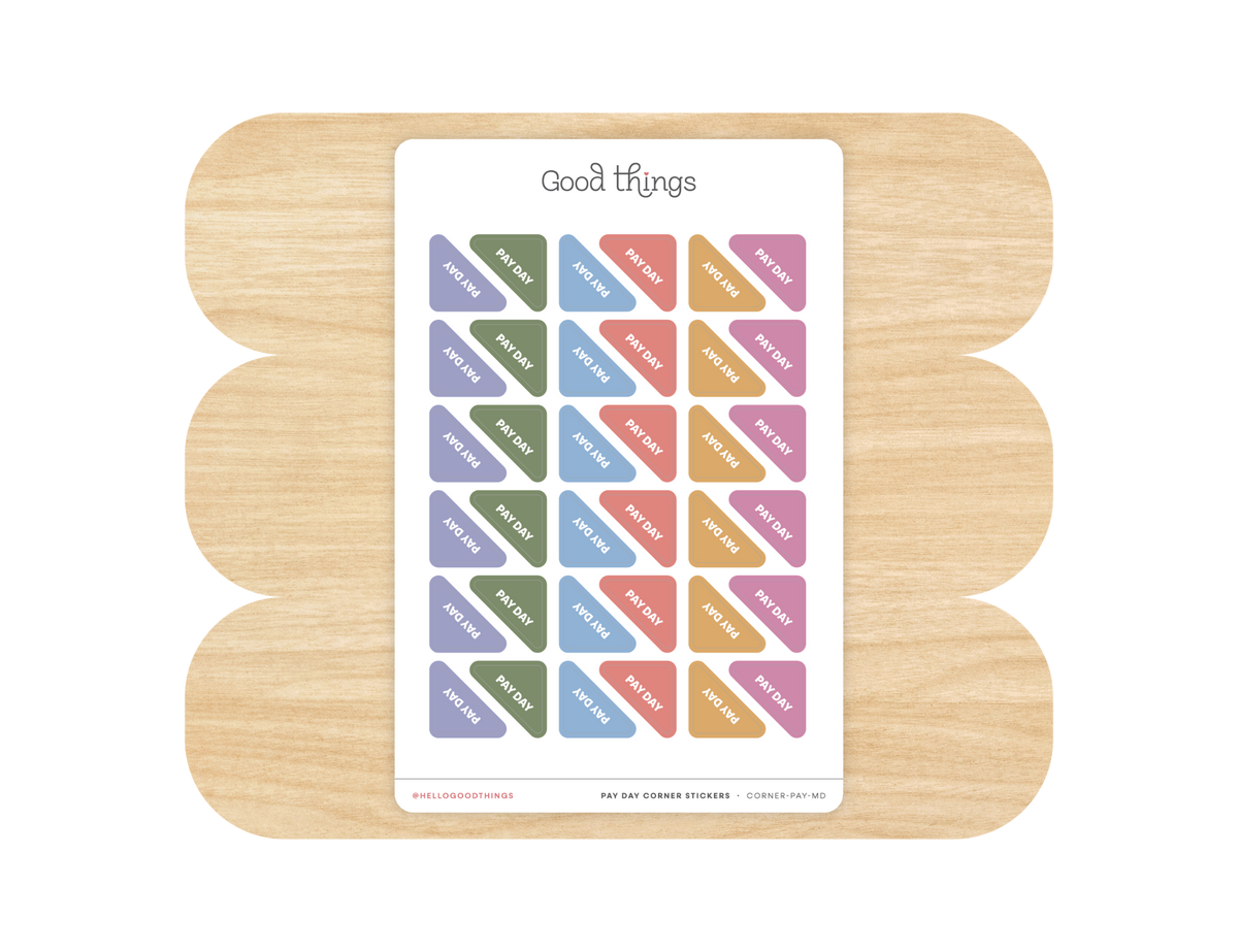 Pay Day Corner Calendar Planner Stickers