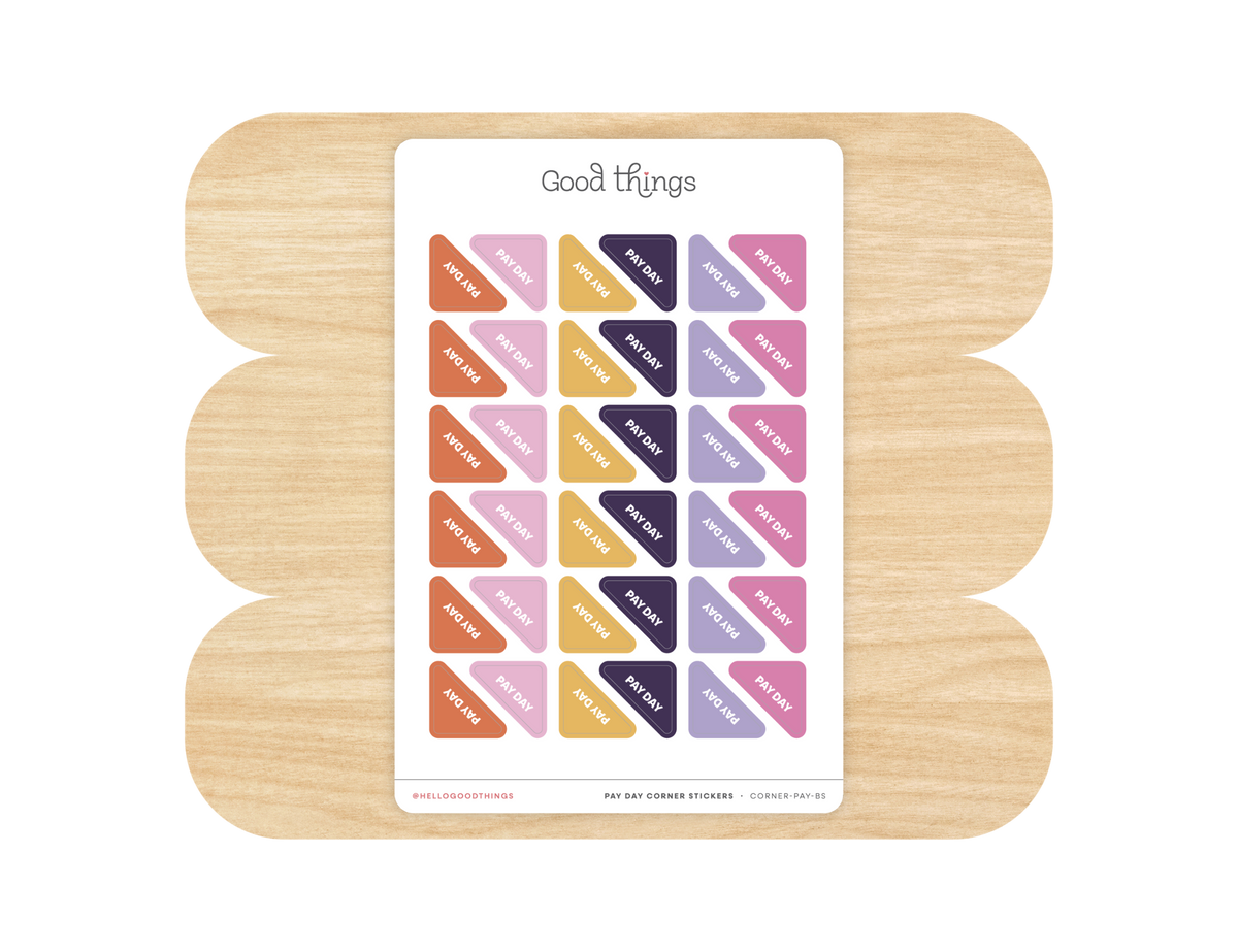 Pay Day Corner Calendar Planner Stickers