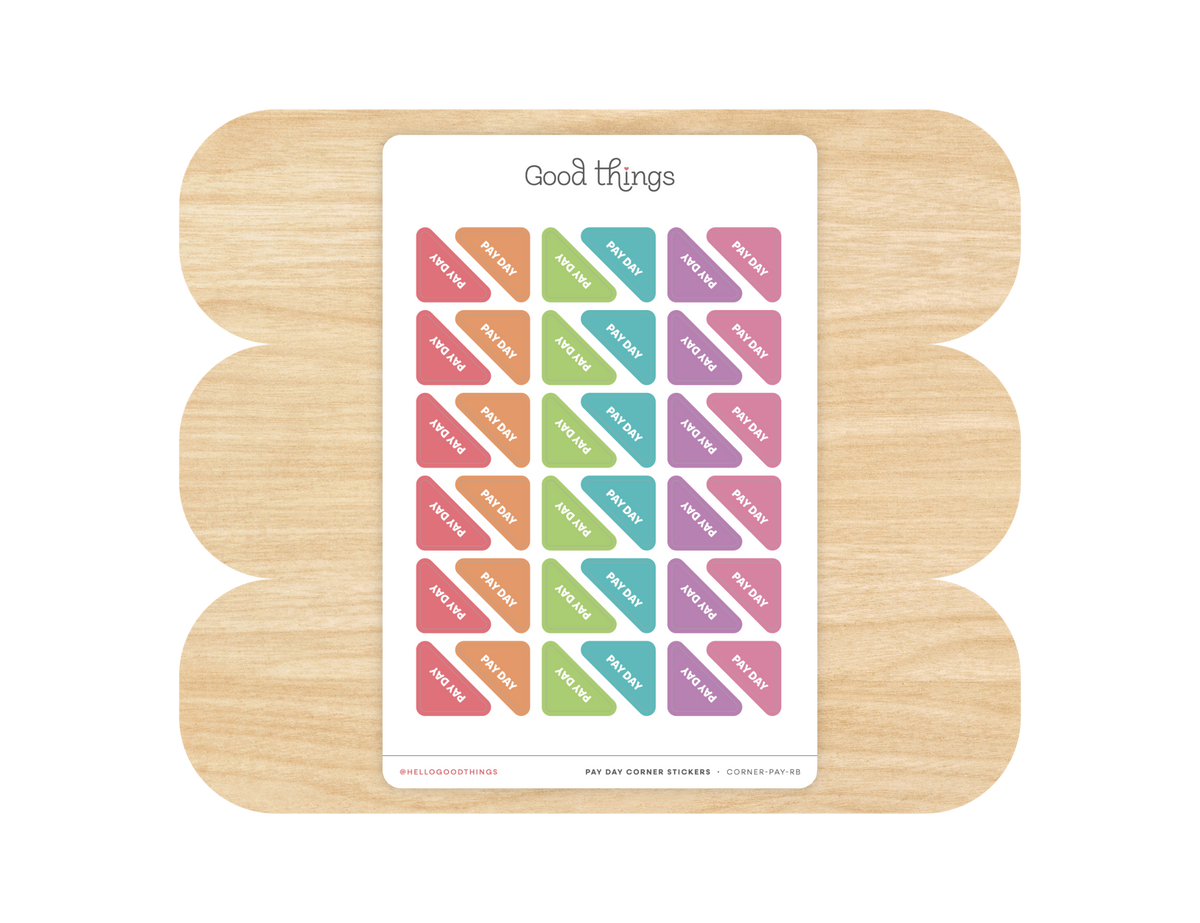 Pay Day Corner Calendar Planner Stickers