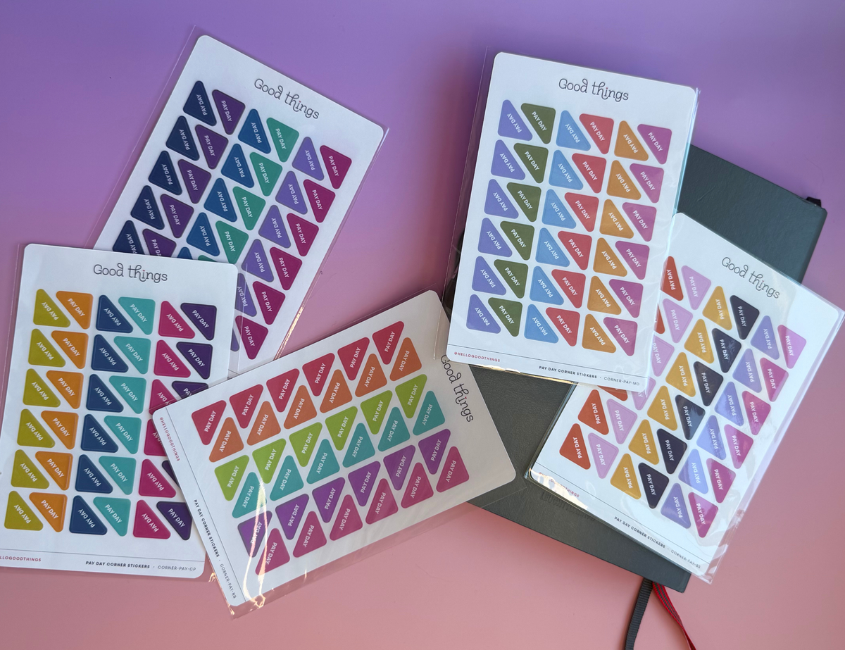 Pay Day Corner Calendar Planner Stickers