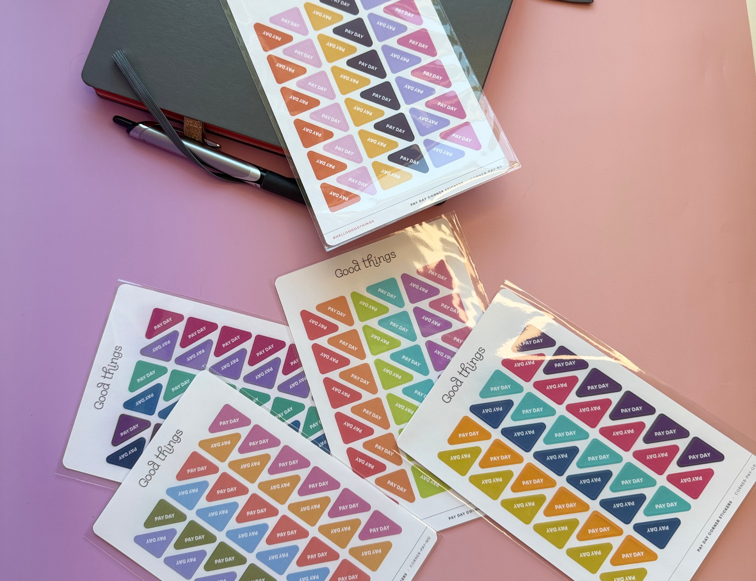 Pay Day Corner Calendar Planner Stickers