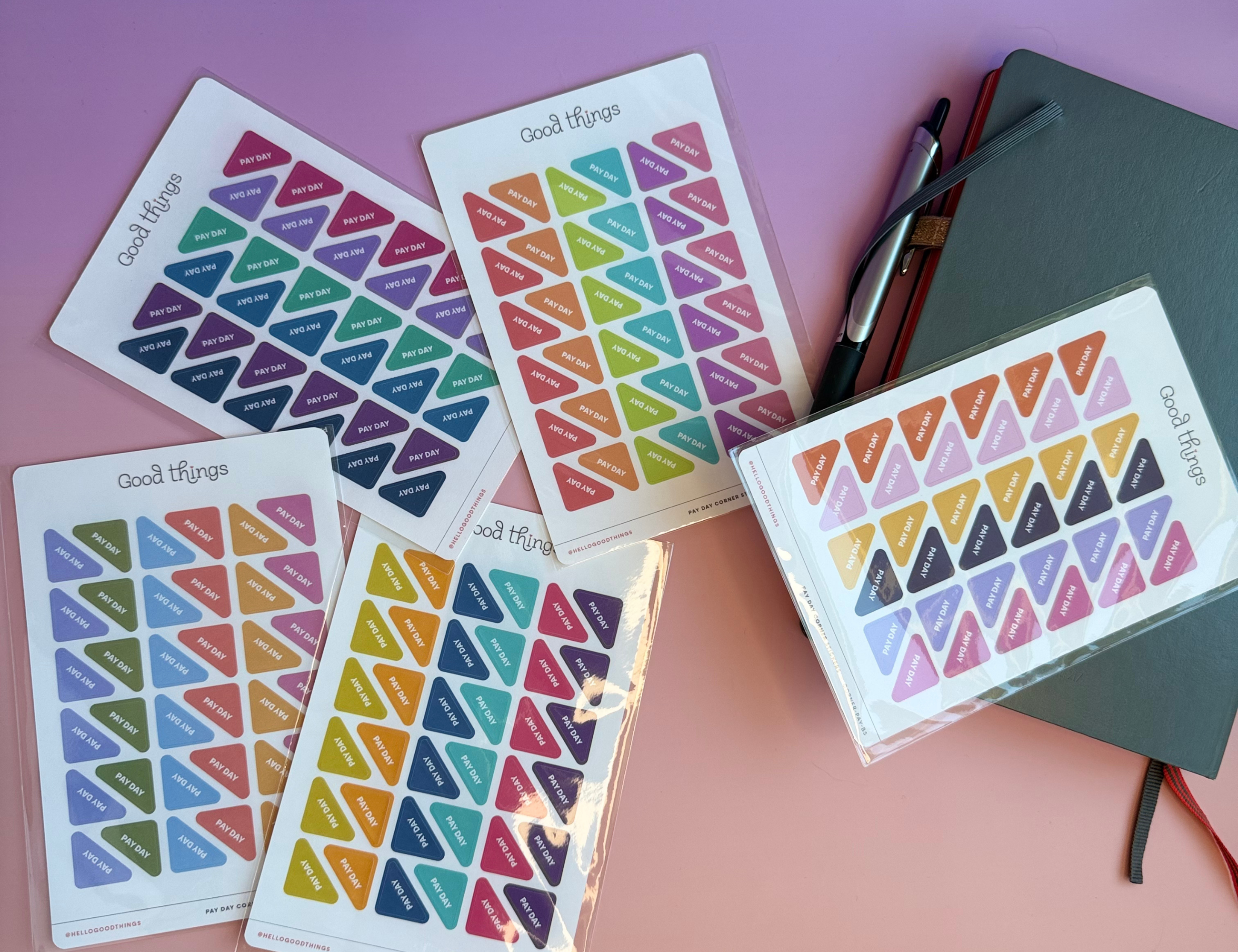 Pay Day Corner Calendar Planner Stickers