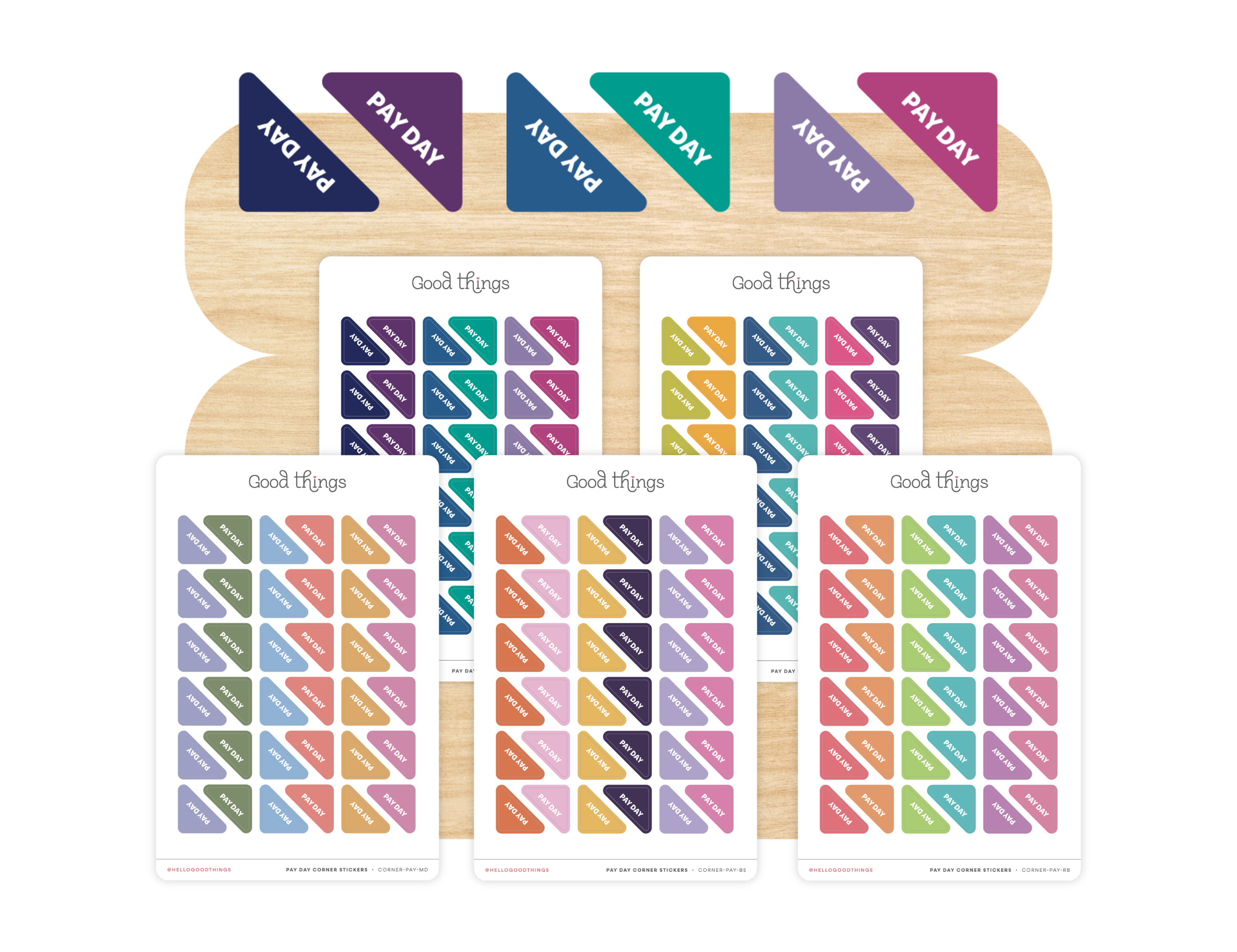 Pay Day Corner Calendar Planner Stickers