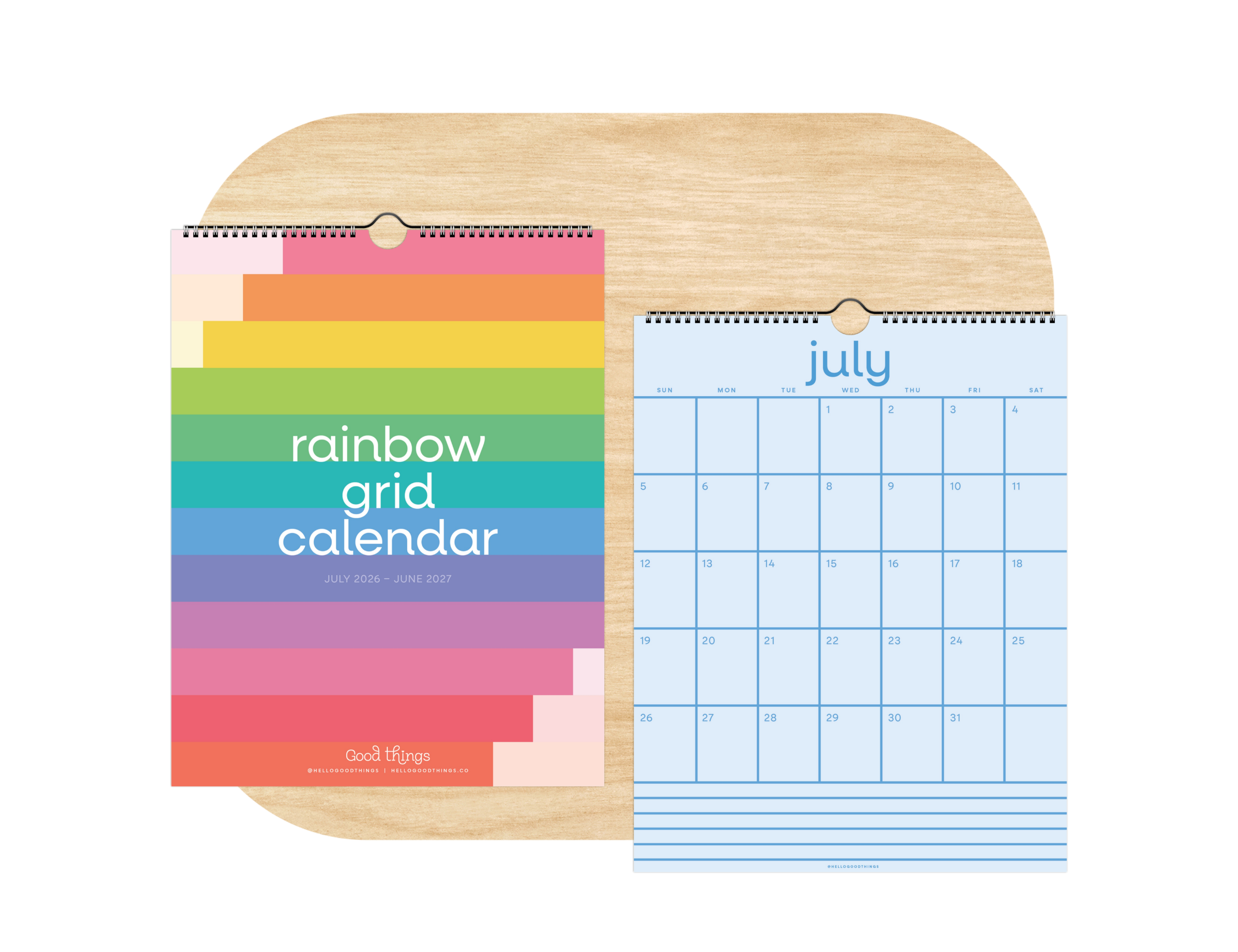 2027 Rainbow Grid Wall Calendar