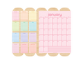Rainbow Grid Undated Calendar Pages