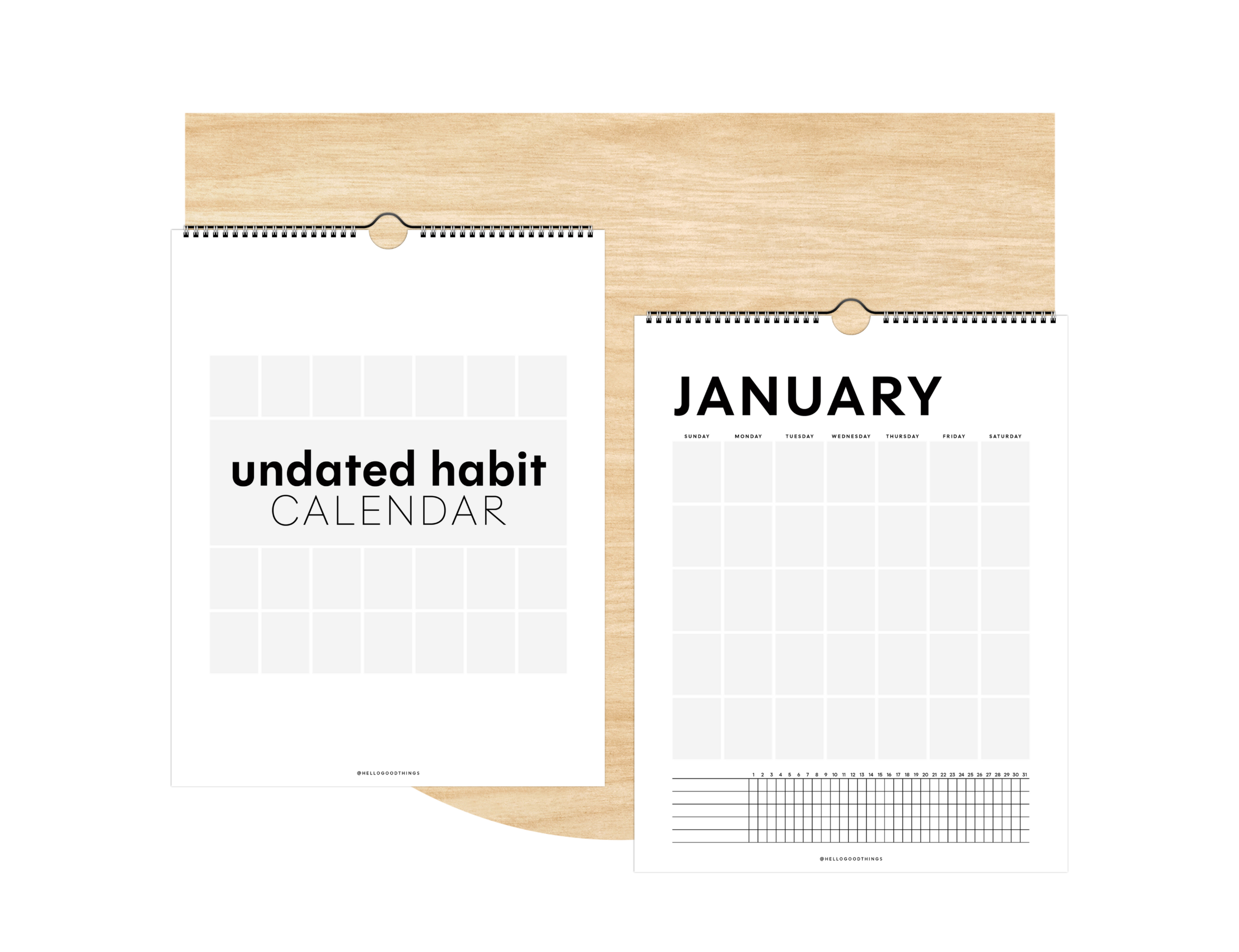 Habit Tracker Undated Wall Calendar