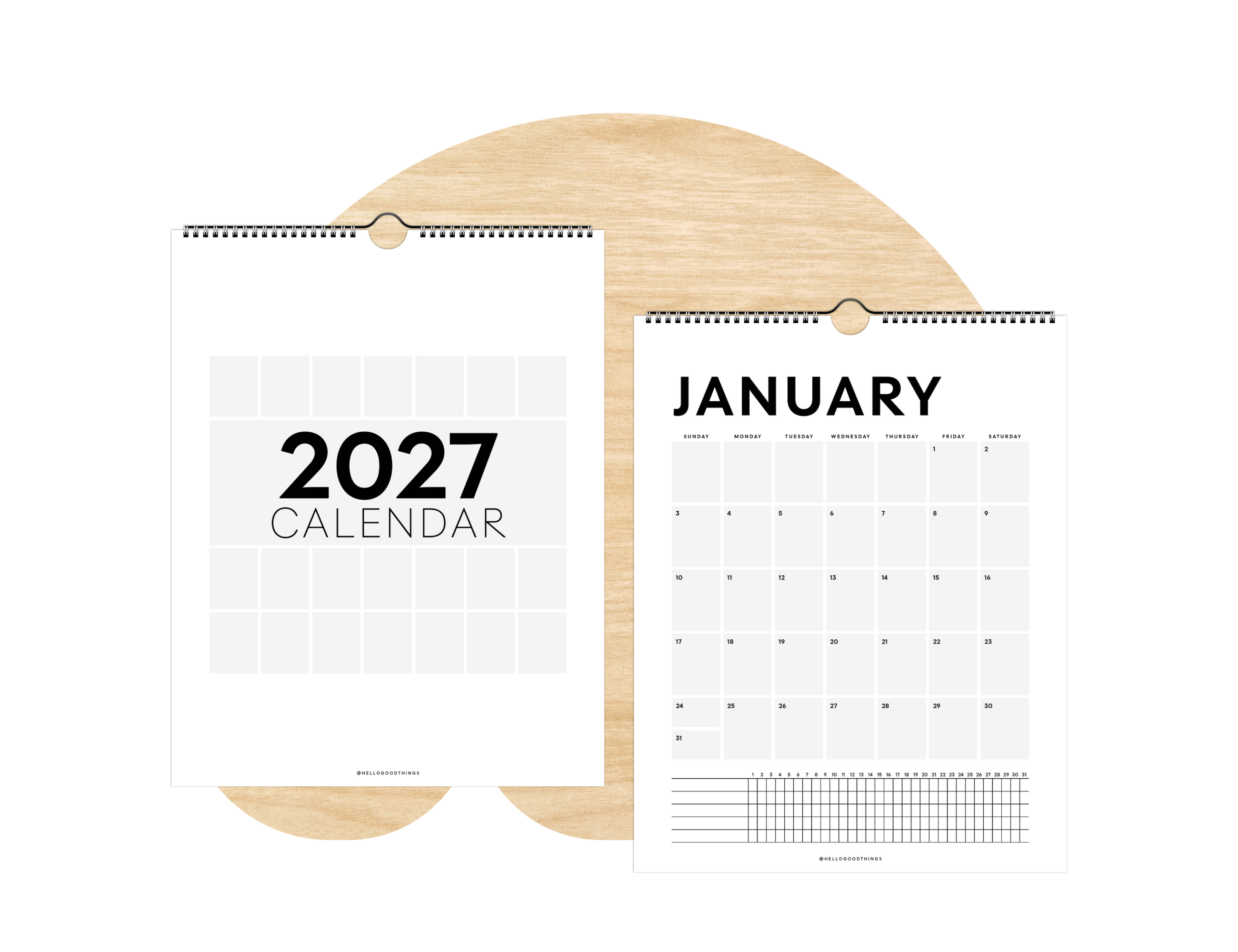 2027 Habit Tracker Wall Calendar