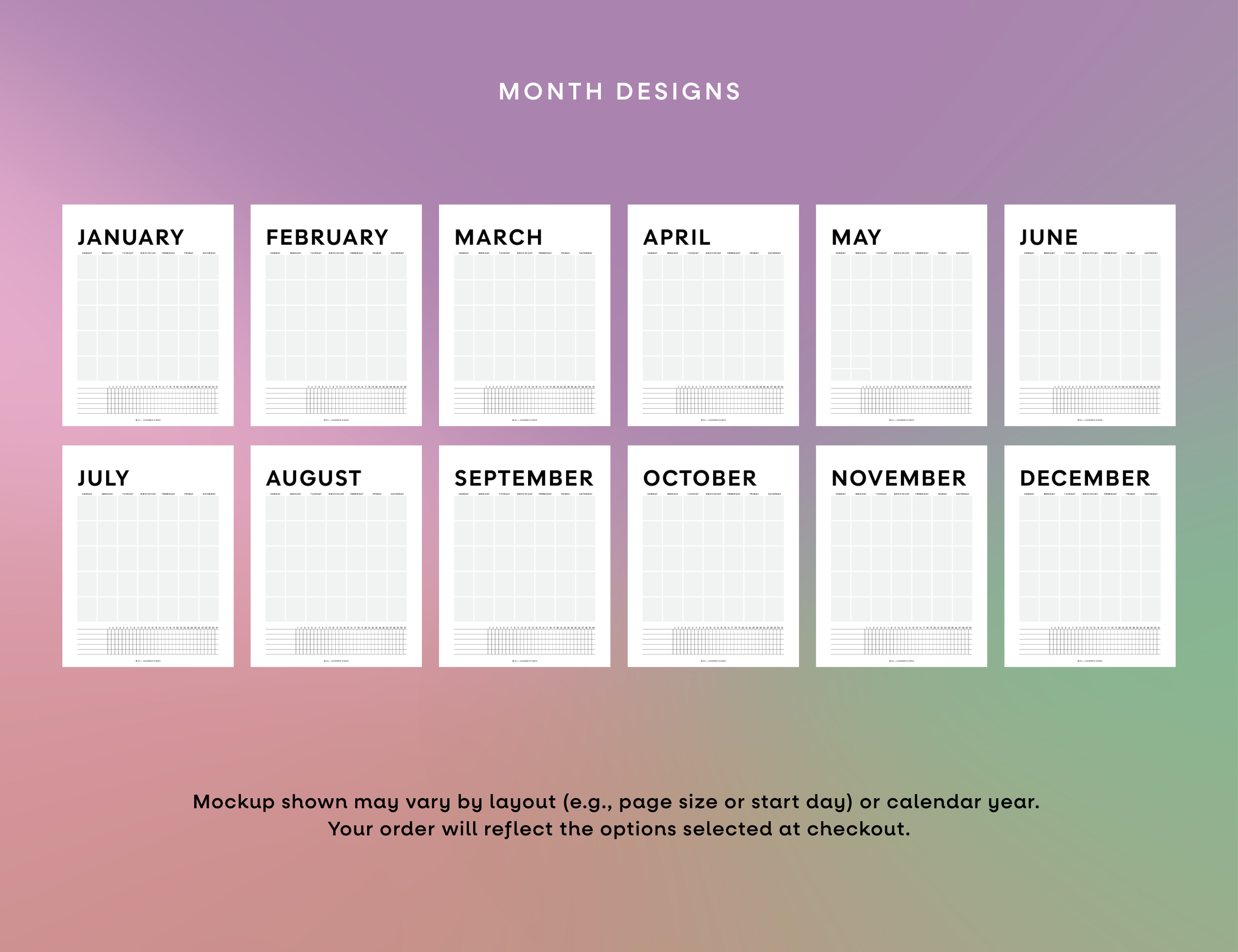 Habit Tracker Undated Wall Calendar