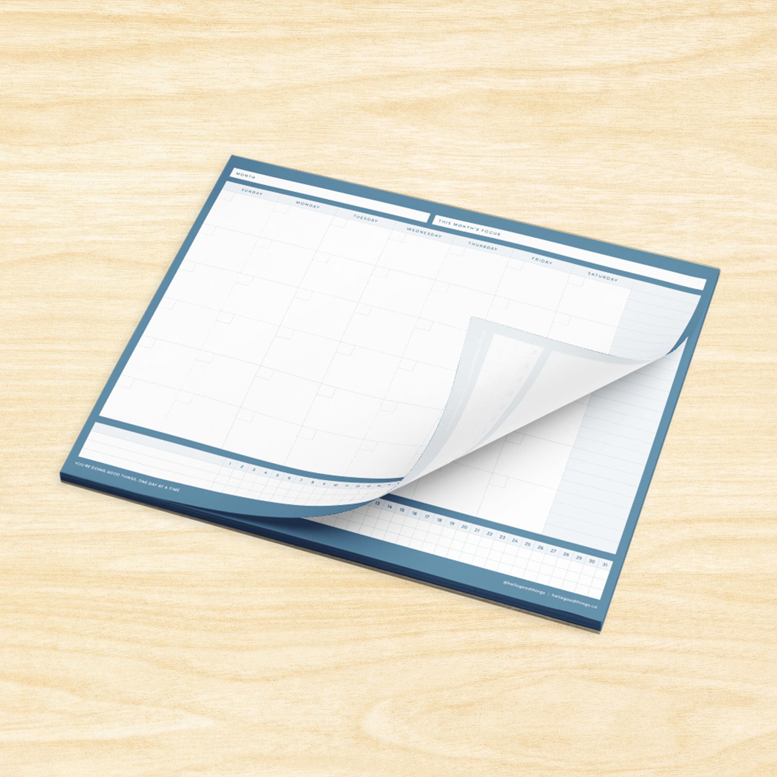 Simply Monthly Notepad (Serenity Blue)