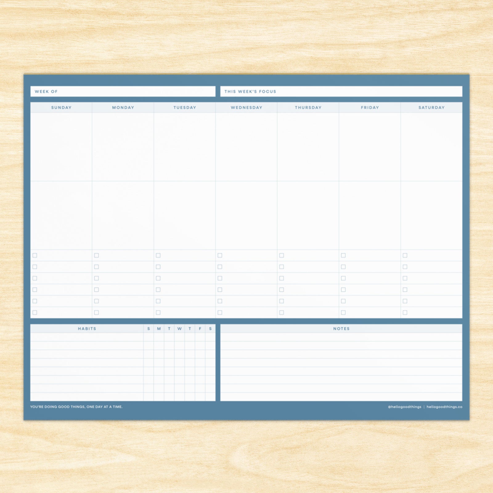 Simply Weekly Notepad (Serenity Blue)