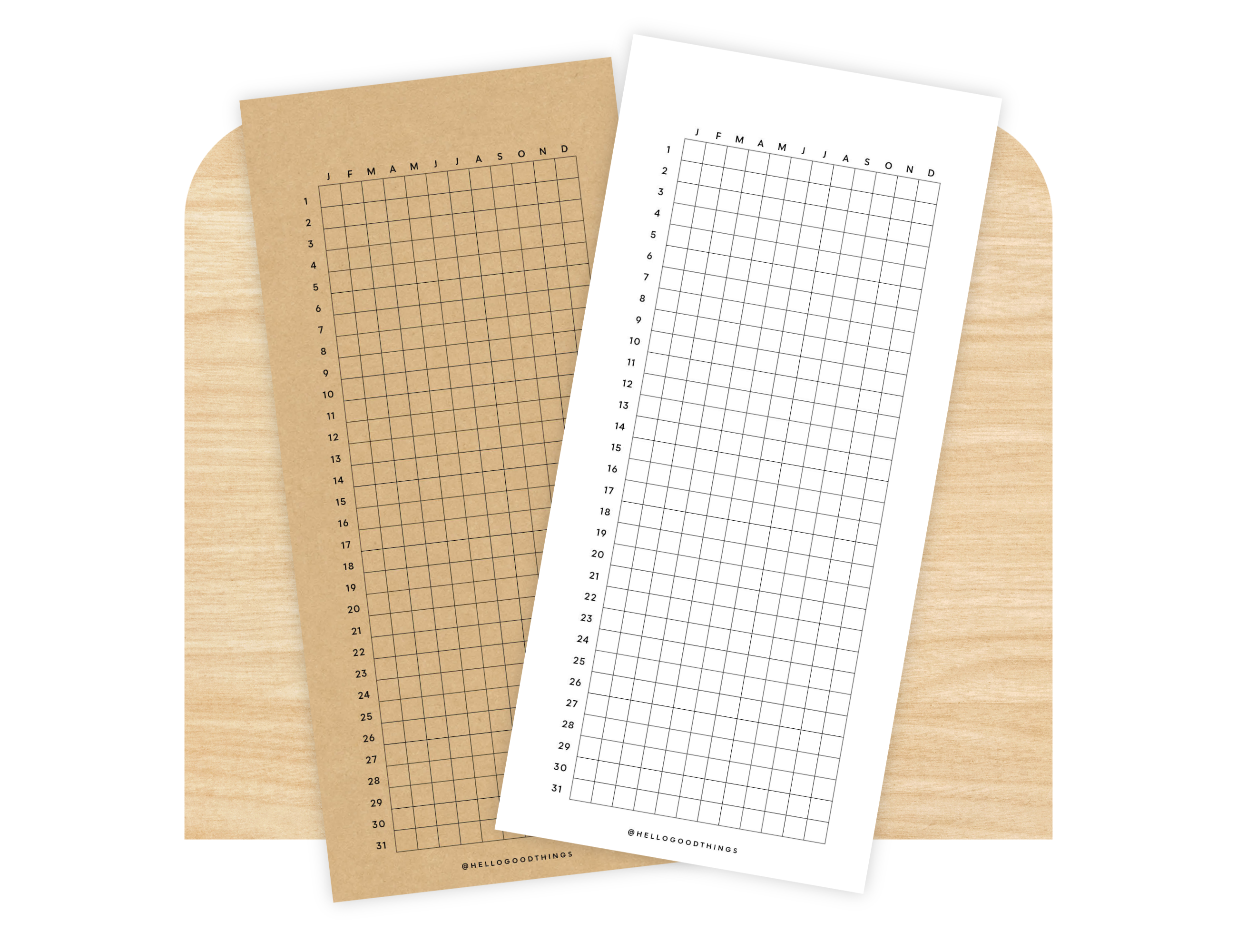 Year Tracker Sticker, Slim, Vertical Grid