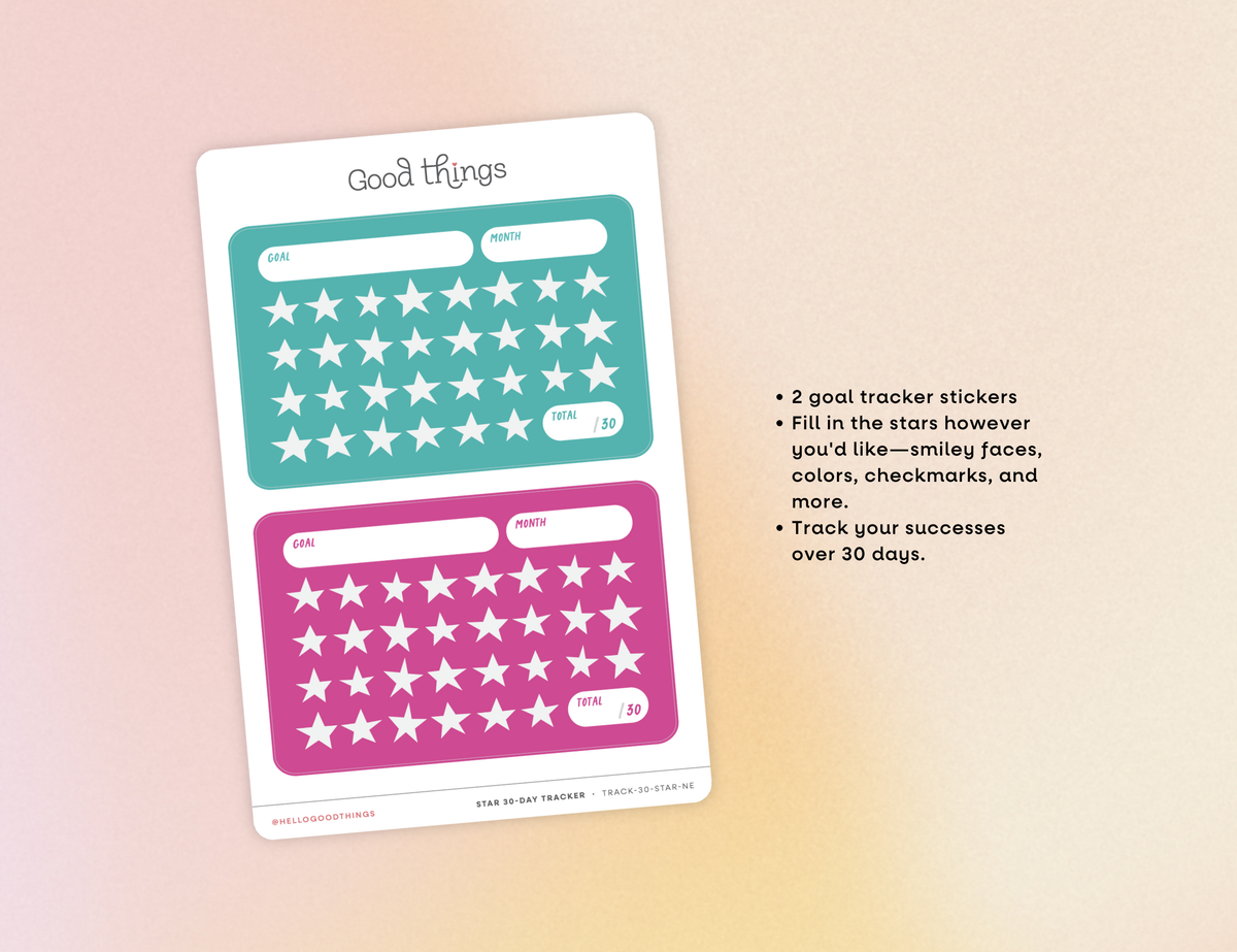 Goal Tracker Sticker - Star Card
