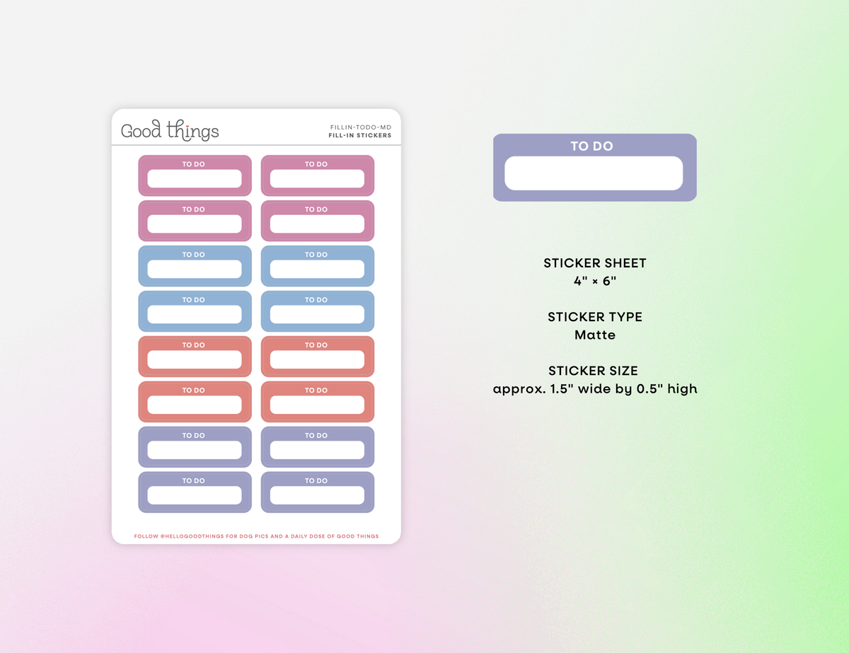 To Do Calendar Stickers