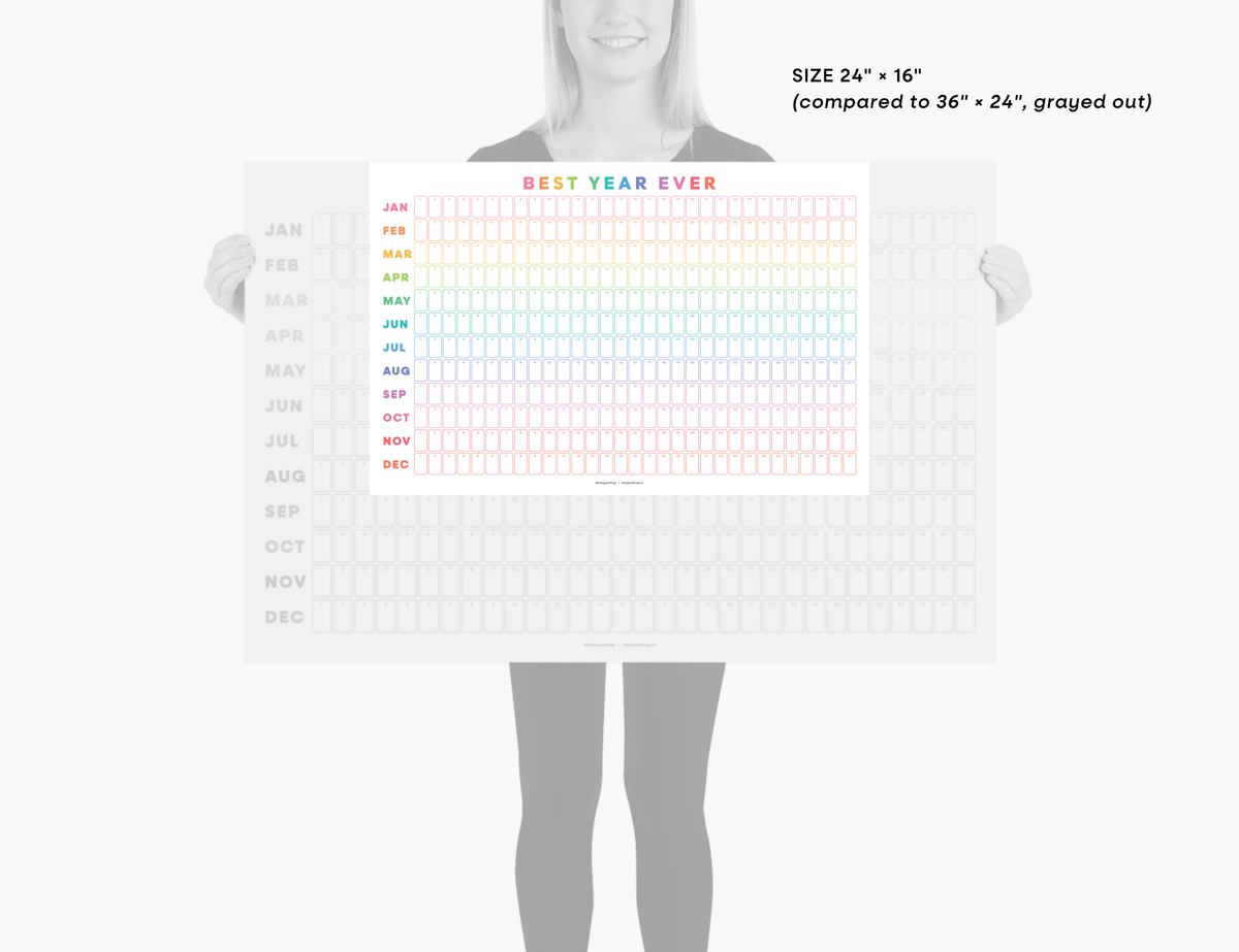 Undated Wall Poster Calendar - Best Year Ever
