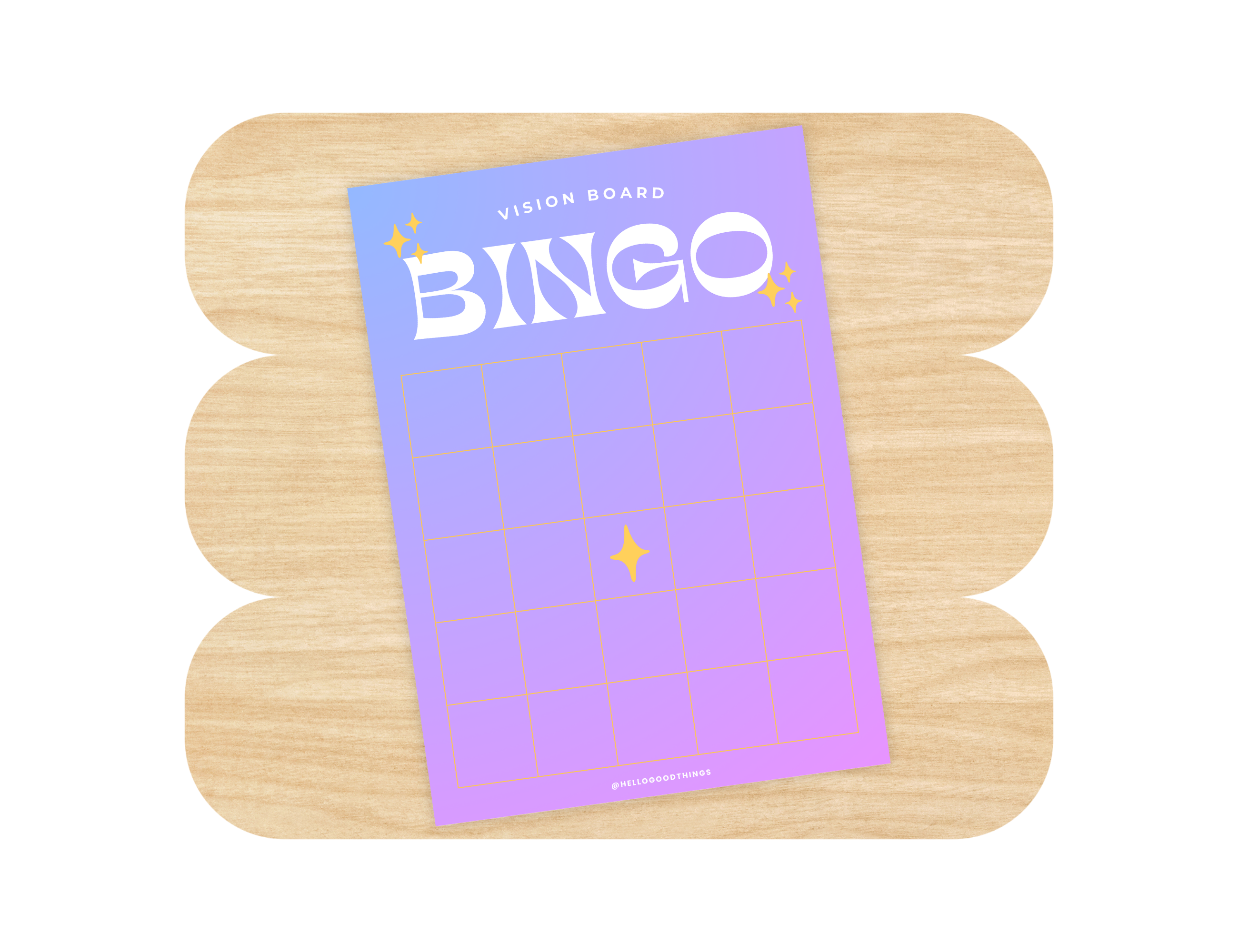 Bingo Card Vision Board, Celestial