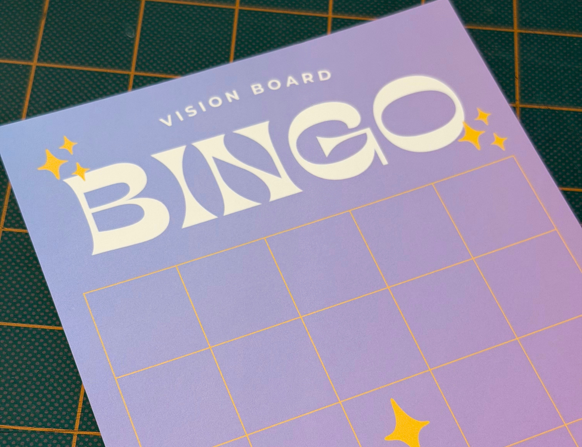 Bingo Card Vision Board, Celestial