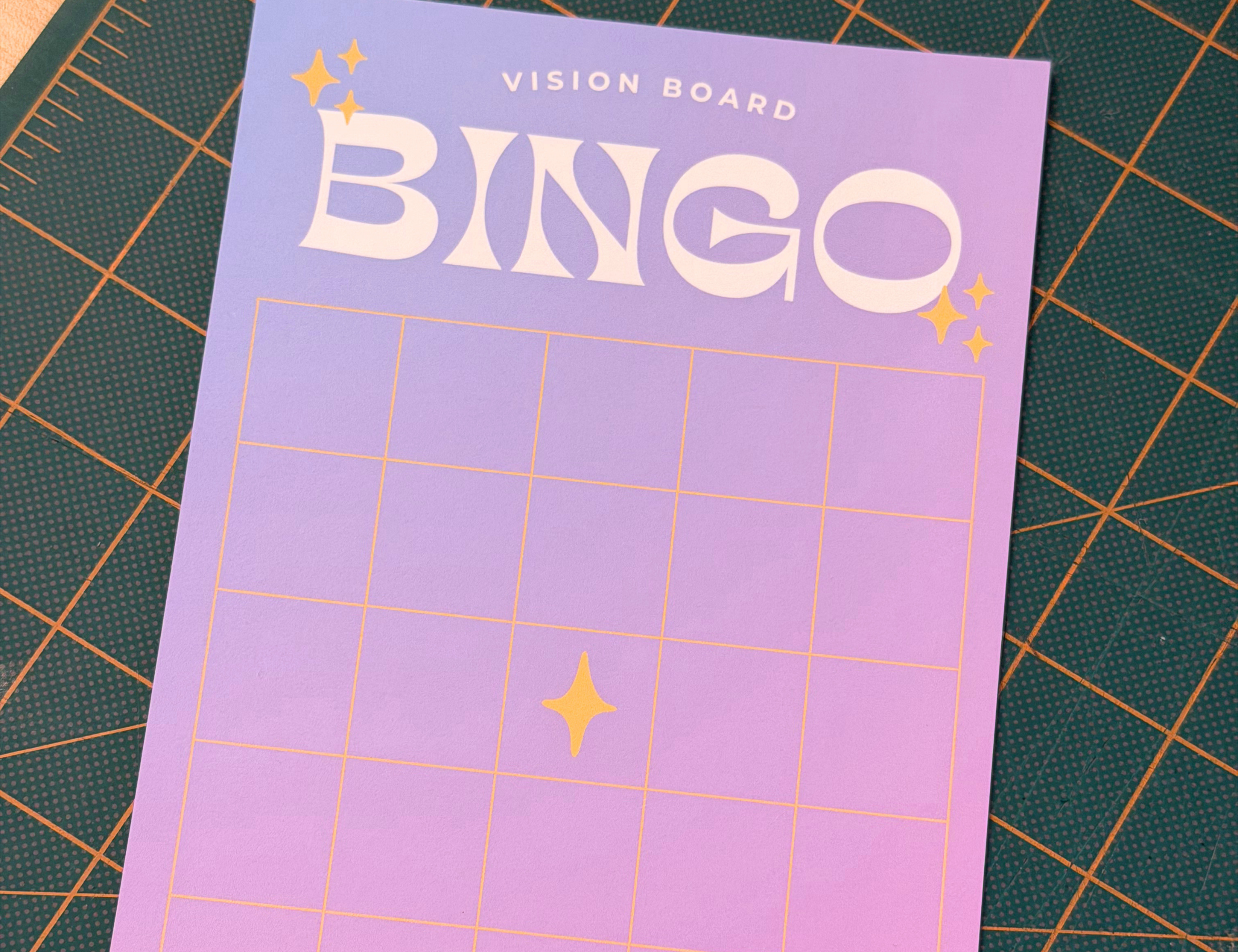 Bingo Card Vision Board, Celestial