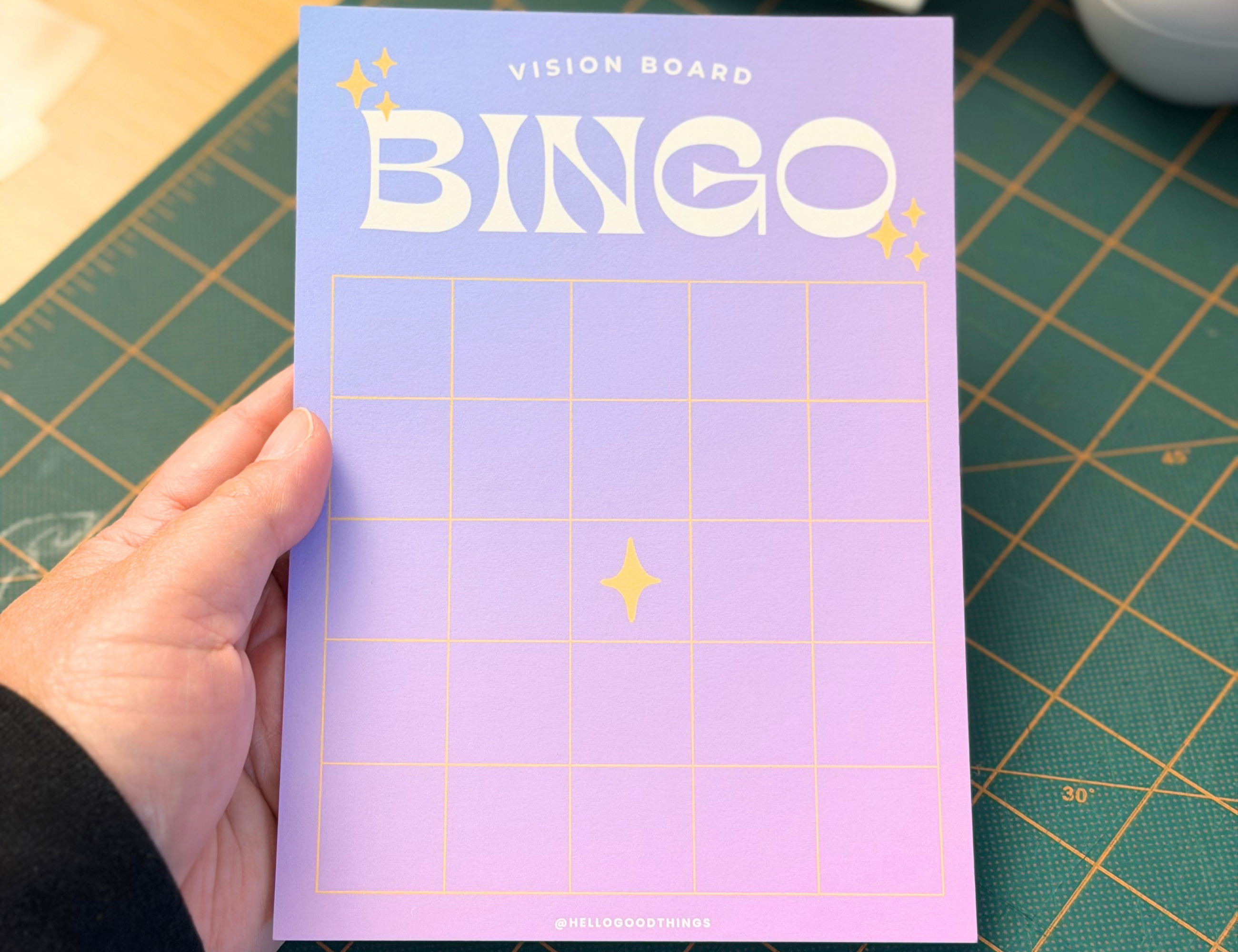 Bingo Card Vision Board, Celestial