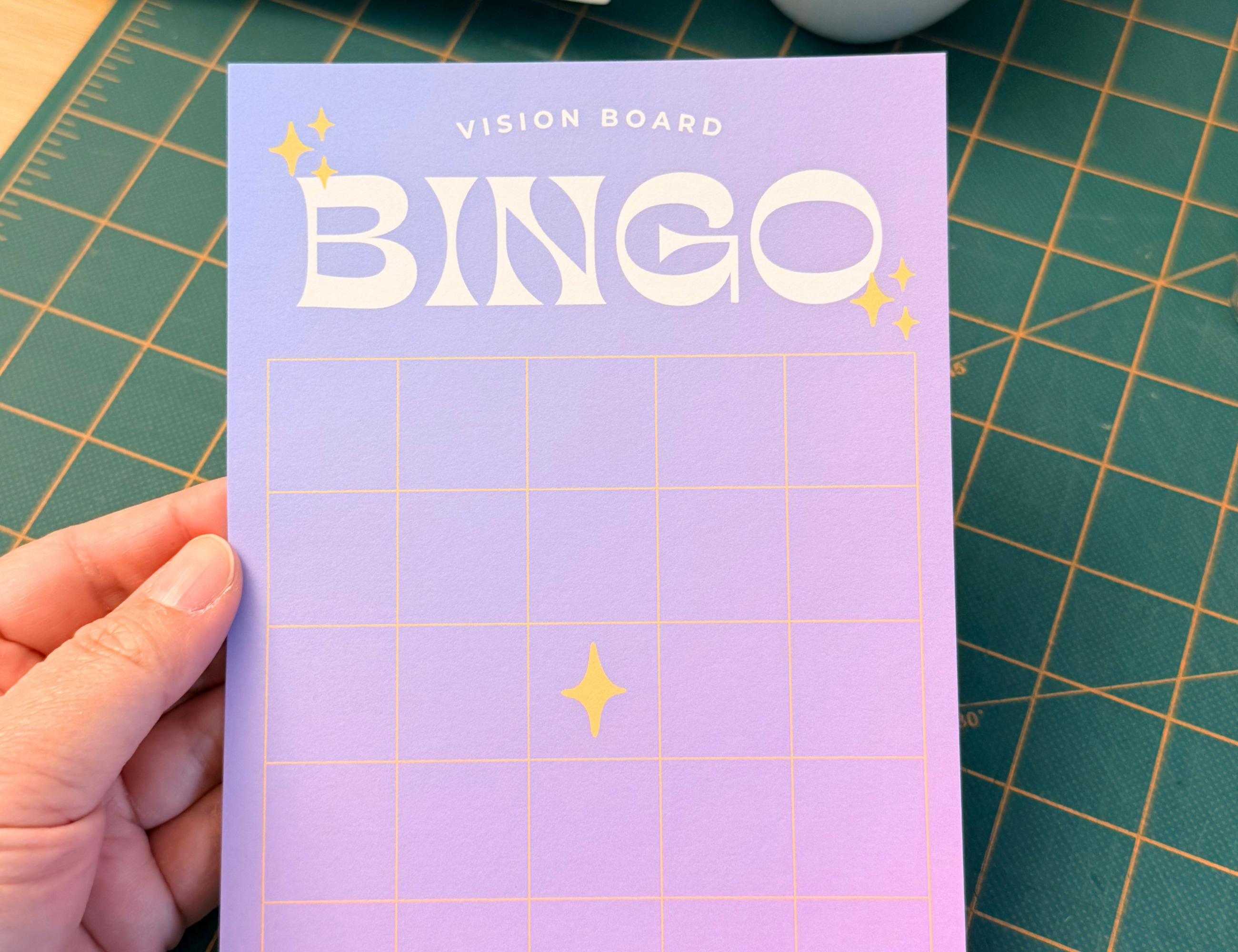 Bingo Card Vision Board, Celestial