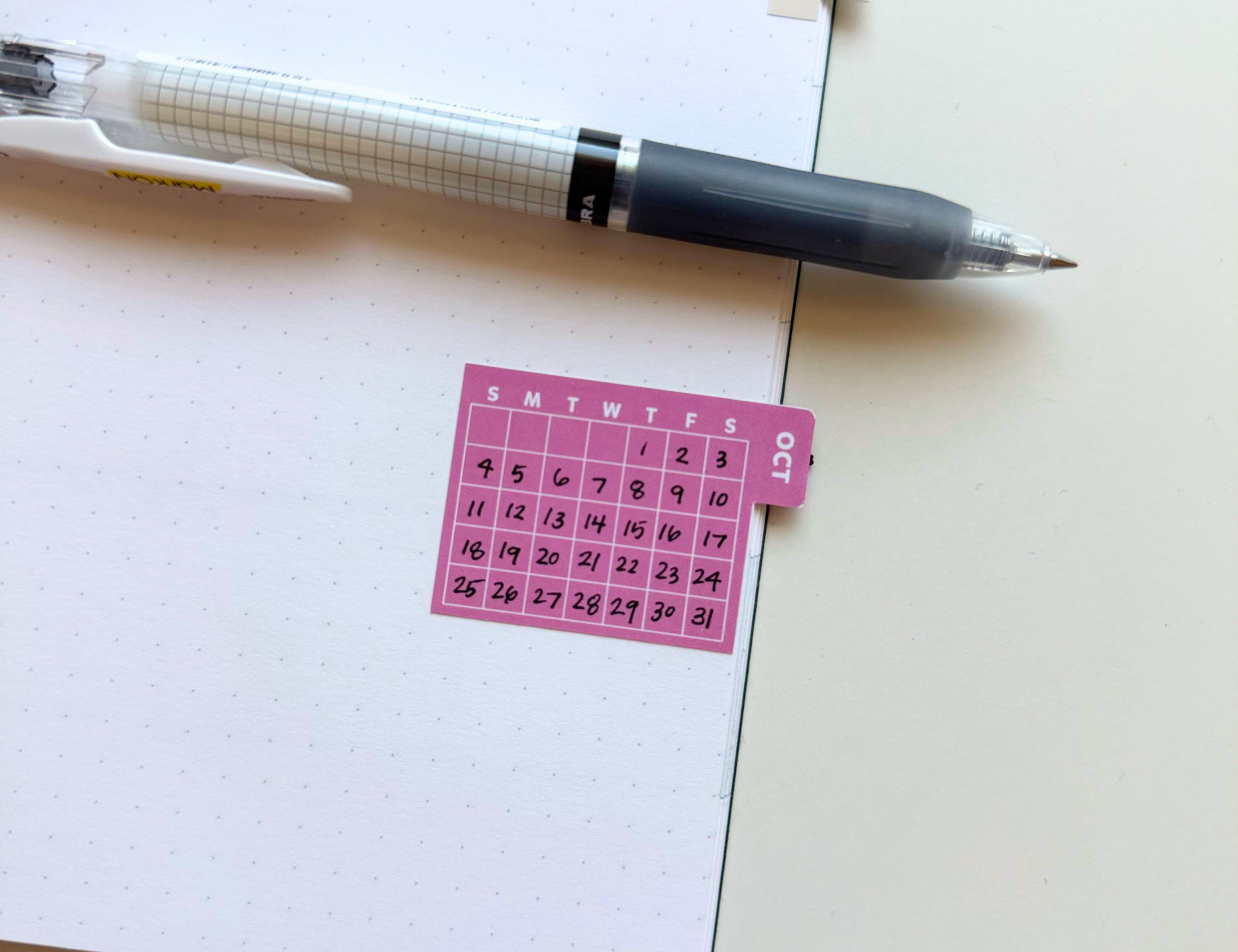 Undated Calendar Index Tabs