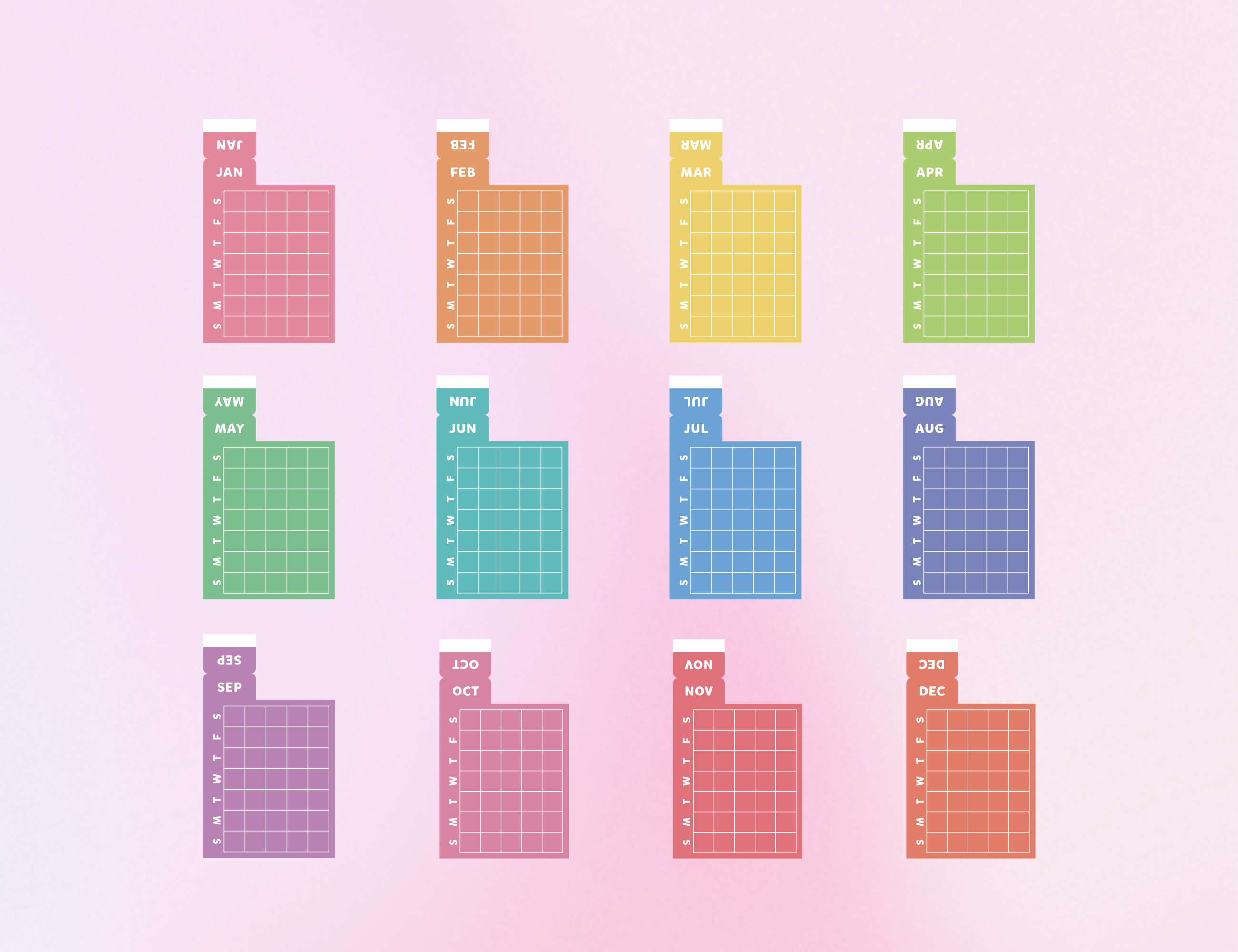 Undated Calendar Index Tabs