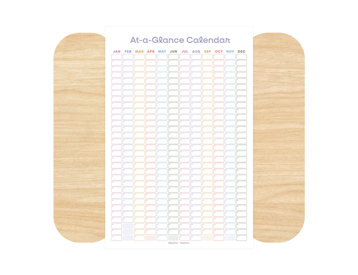 Undated Wall Poster Calendar - At-a-Glance Calendar (Colorful)