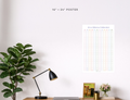 Undated Wall Poster Calendar - At-a-Glance Calendar (Colorful)