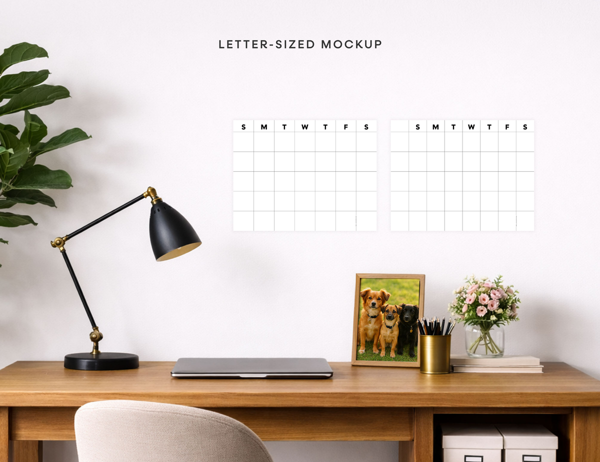 Undated Month or Week Printable, Sunday-start (6 sizes)