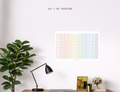 Undated Wall Poster Calendar - Rainbow Year Planner