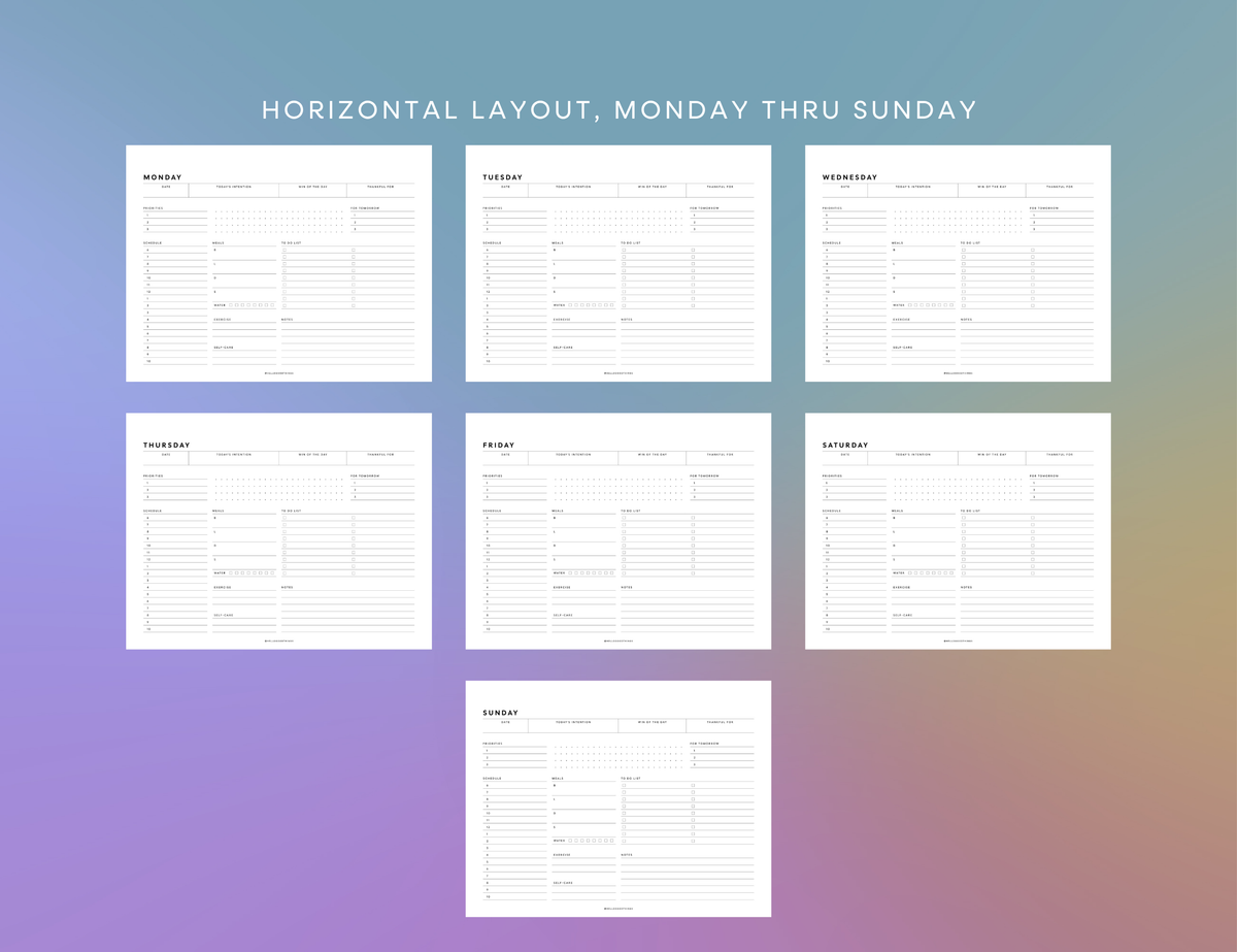 Daily Schedule Printable (Letter, A4)