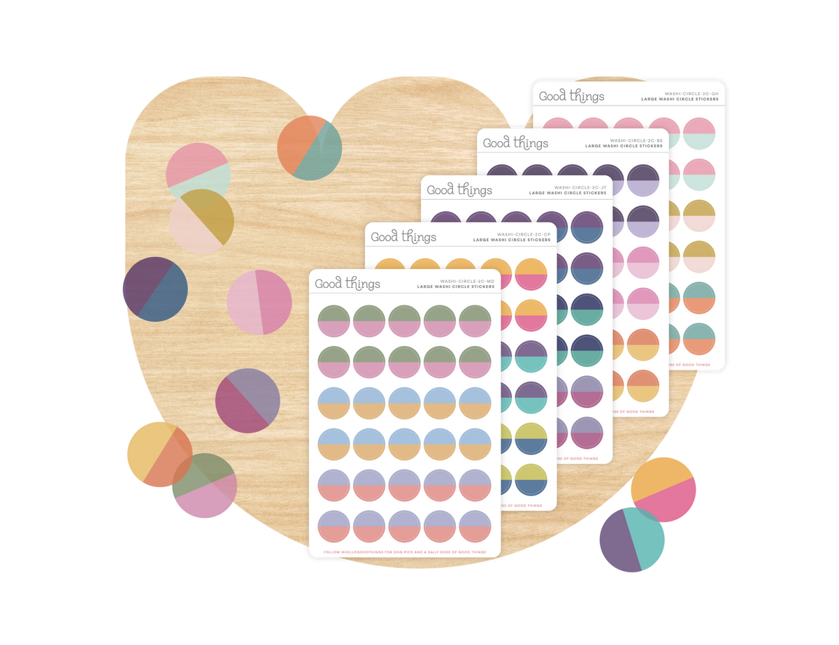 Two-Tone Circle Washi Stickers