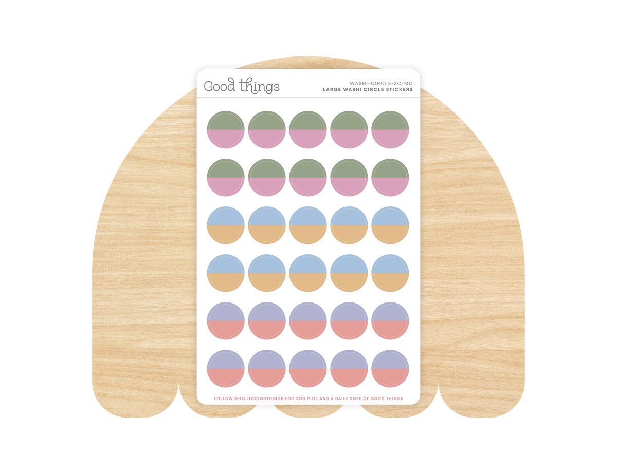 Two-Tone Circle Washi Stickers