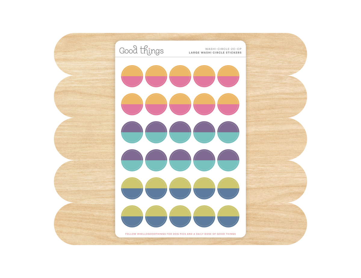 Two-Tone Circle Washi Stickers
