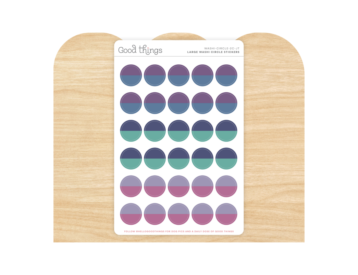 Two-Tone Circle Washi Stickers