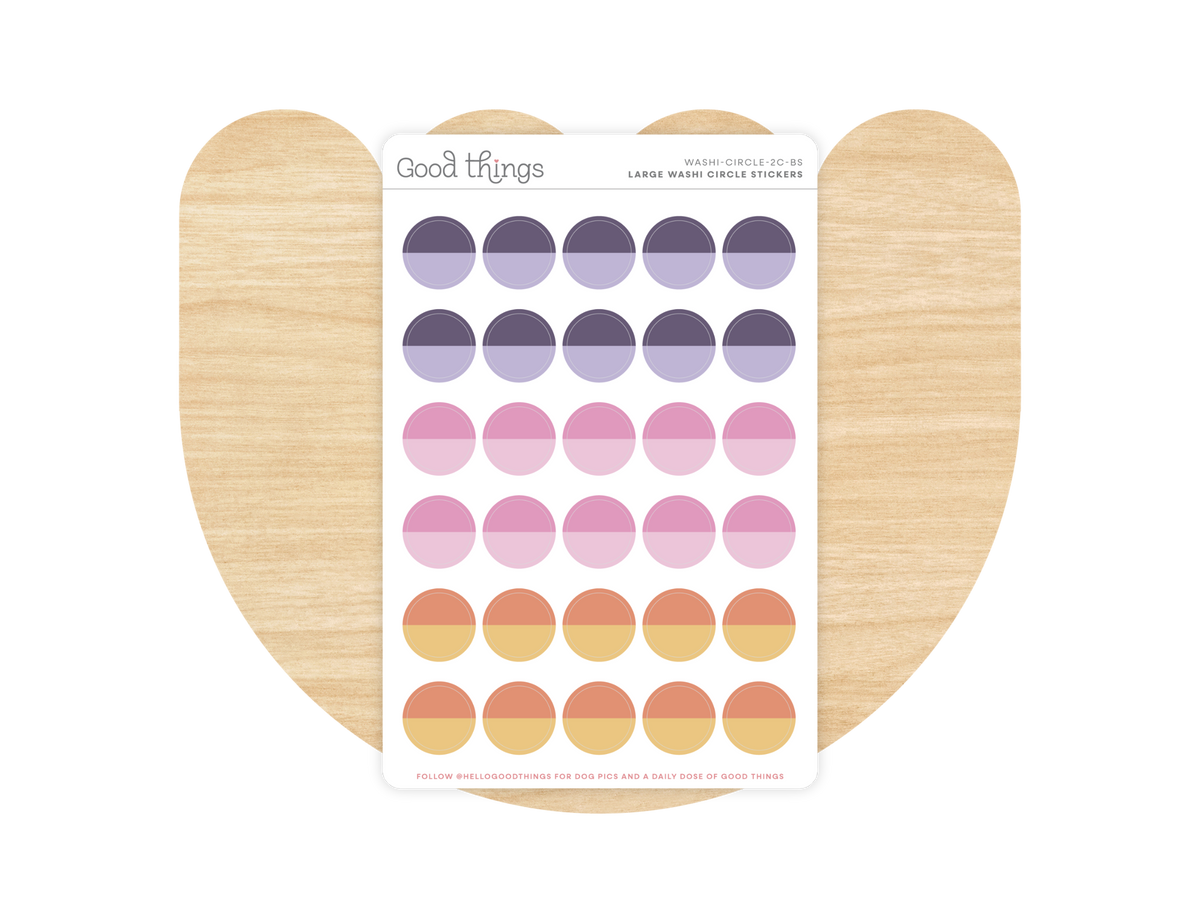 Two-Tone Circle Washi Stickers
