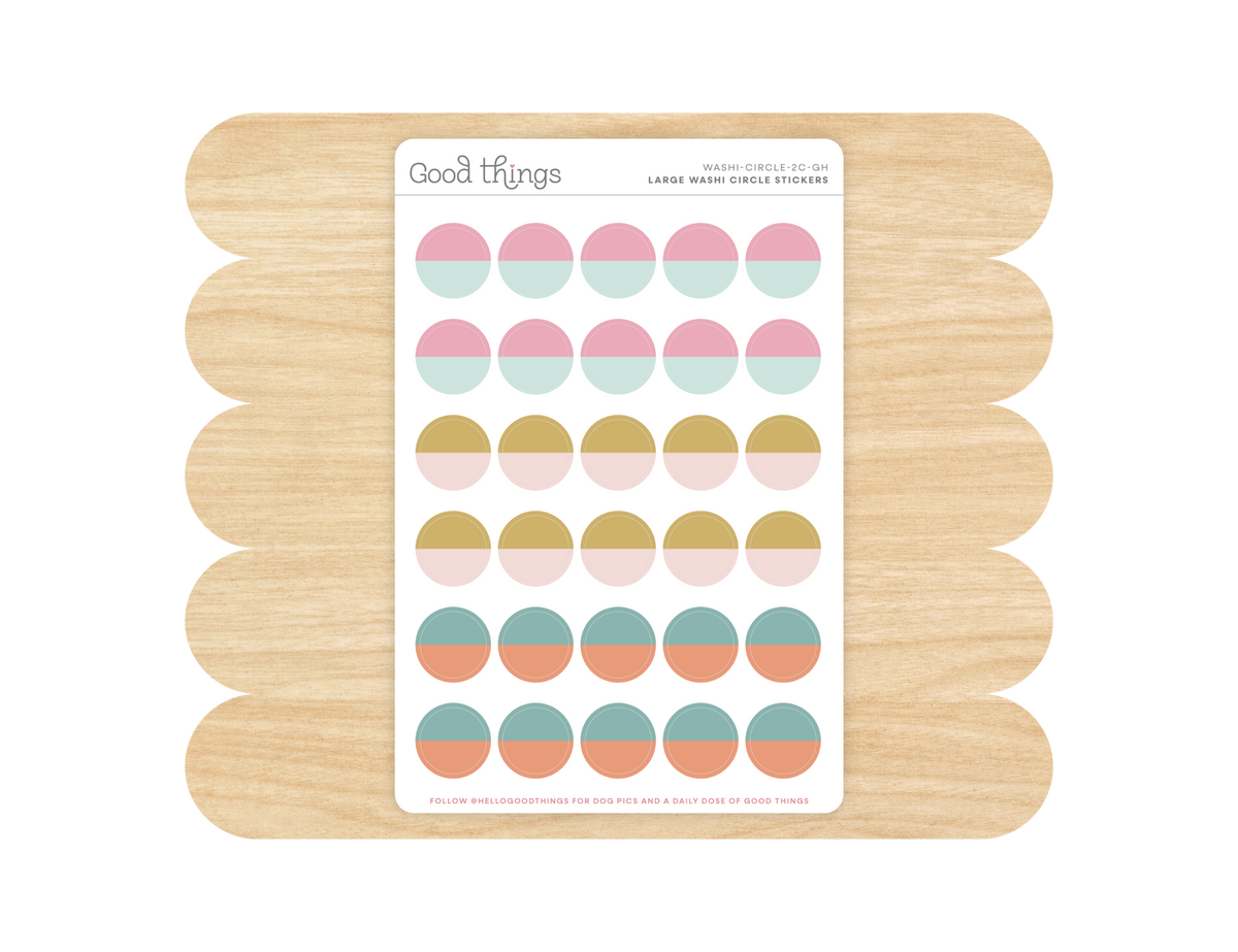 Two-Tone Circle Washi Stickers