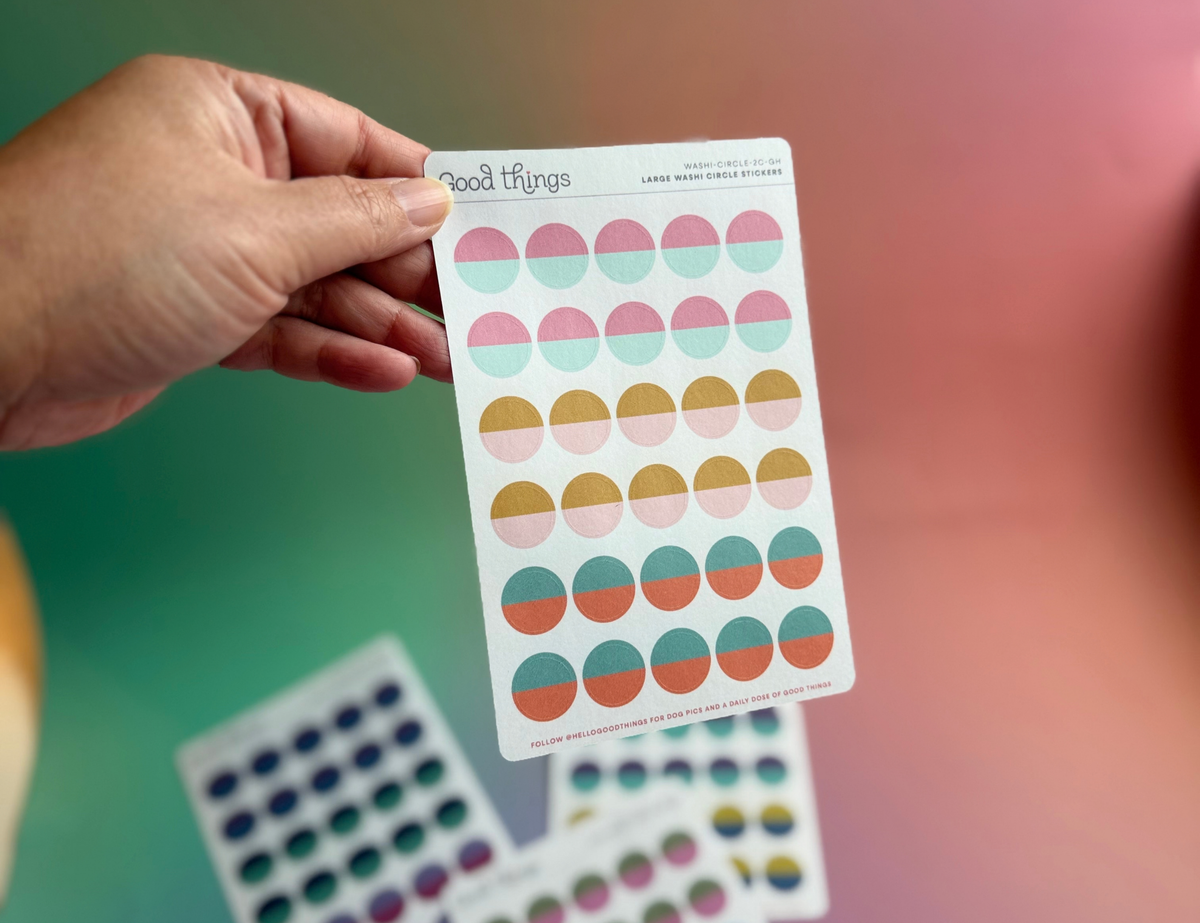 Two-Tone Circle Washi Stickers