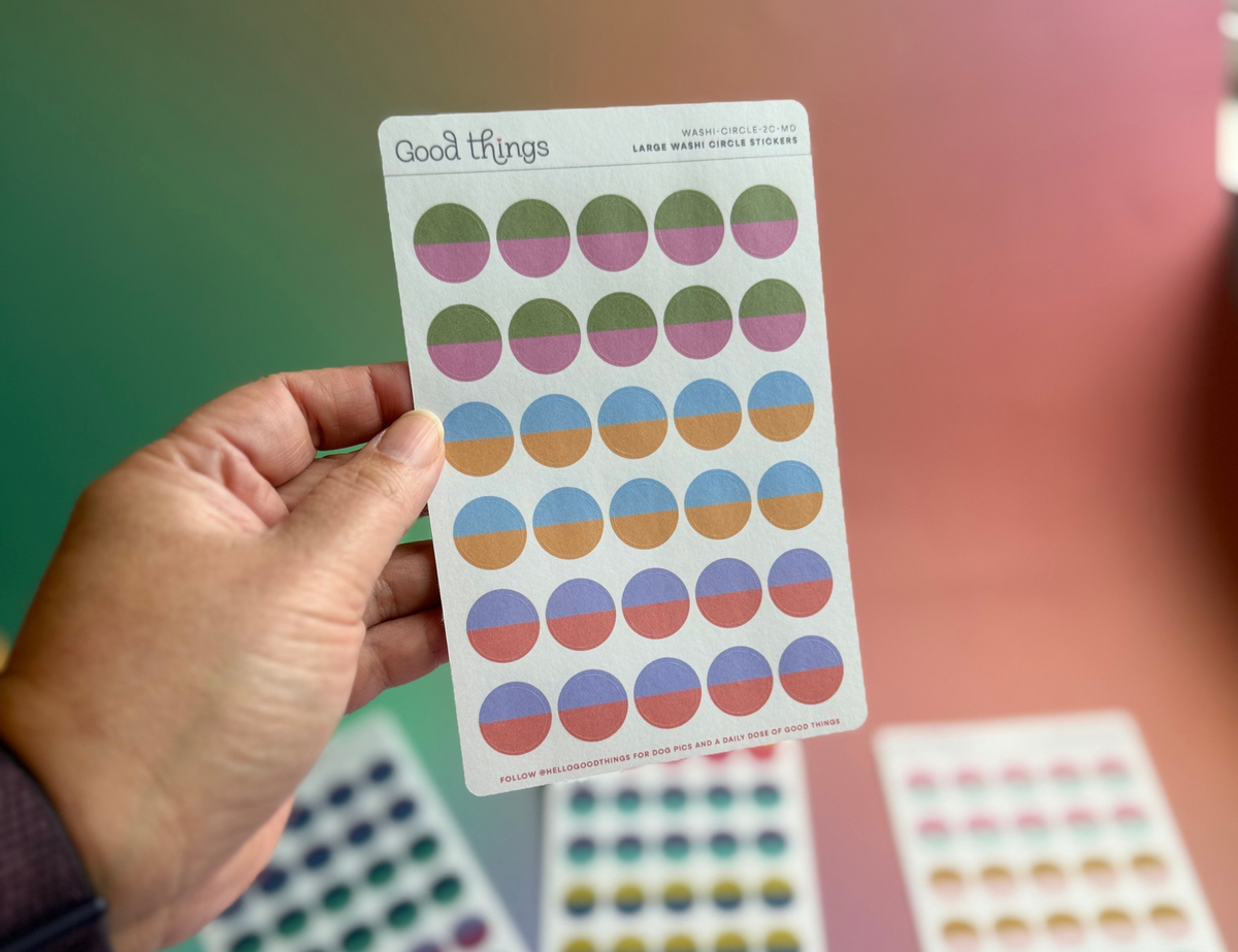 Two-Tone Circle Washi Stickers