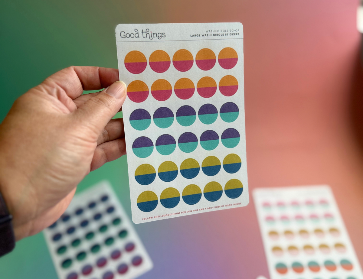 Two-Tone Circle Washi Stickers