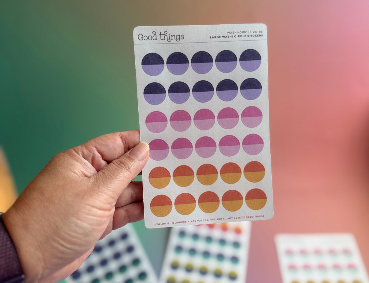 Two-Tone Circle Washi Stickers