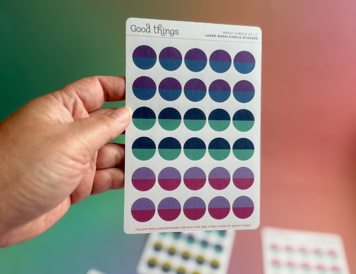 Two-Tone Circle Washi Stickers