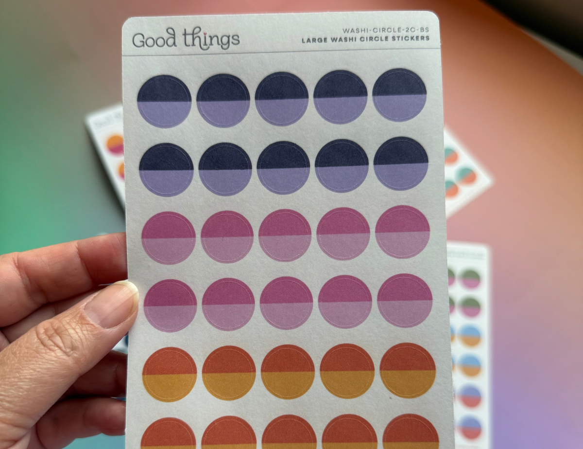 Two-Tone Circle Washi Stickers