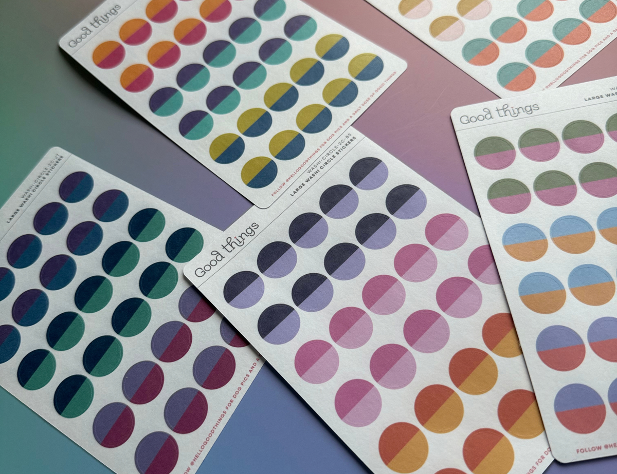 Two-Tone Circle Washi Stickers