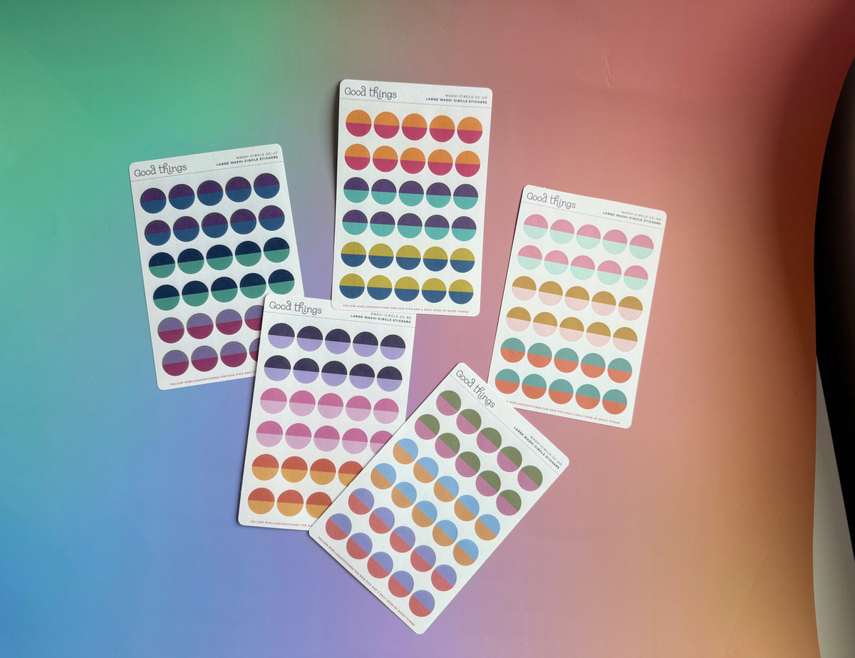 Two-Tone Circle Washi Stickers