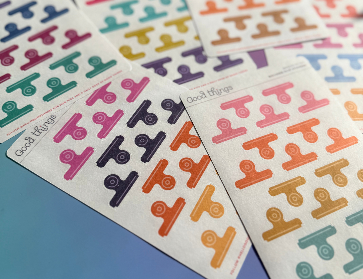 Bulldog Clip Washi Stickers